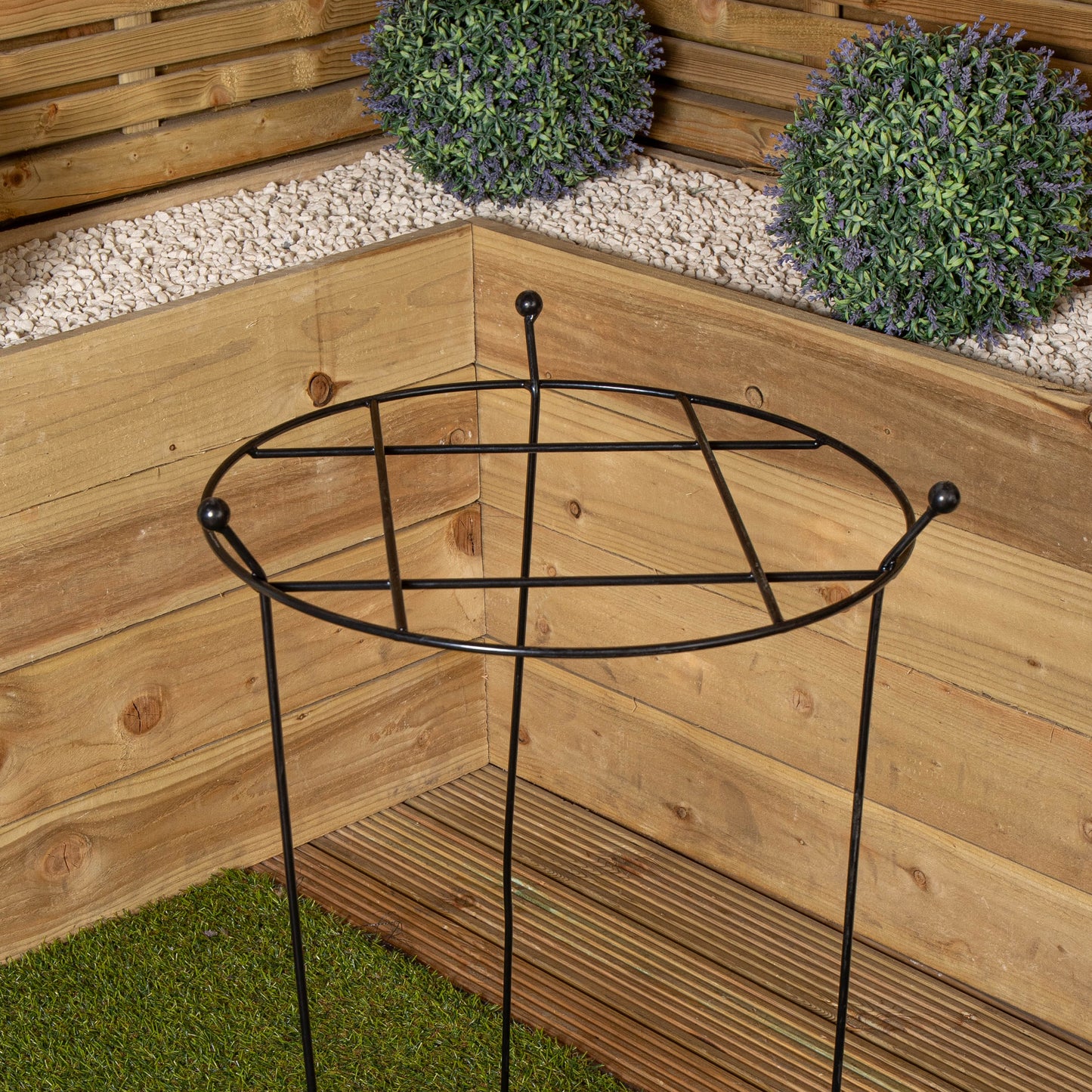 80cm x 45cm Large Cottage Heavy Duty Black Metal Herbaceous Garden Plant Support Grow Through