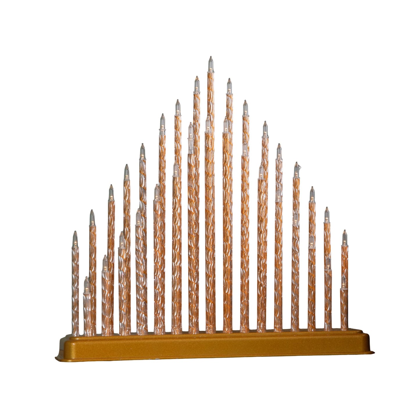 33cm Battery Operated Gold Light up Christmas Candle Bridge with 33 Warm White LEDs