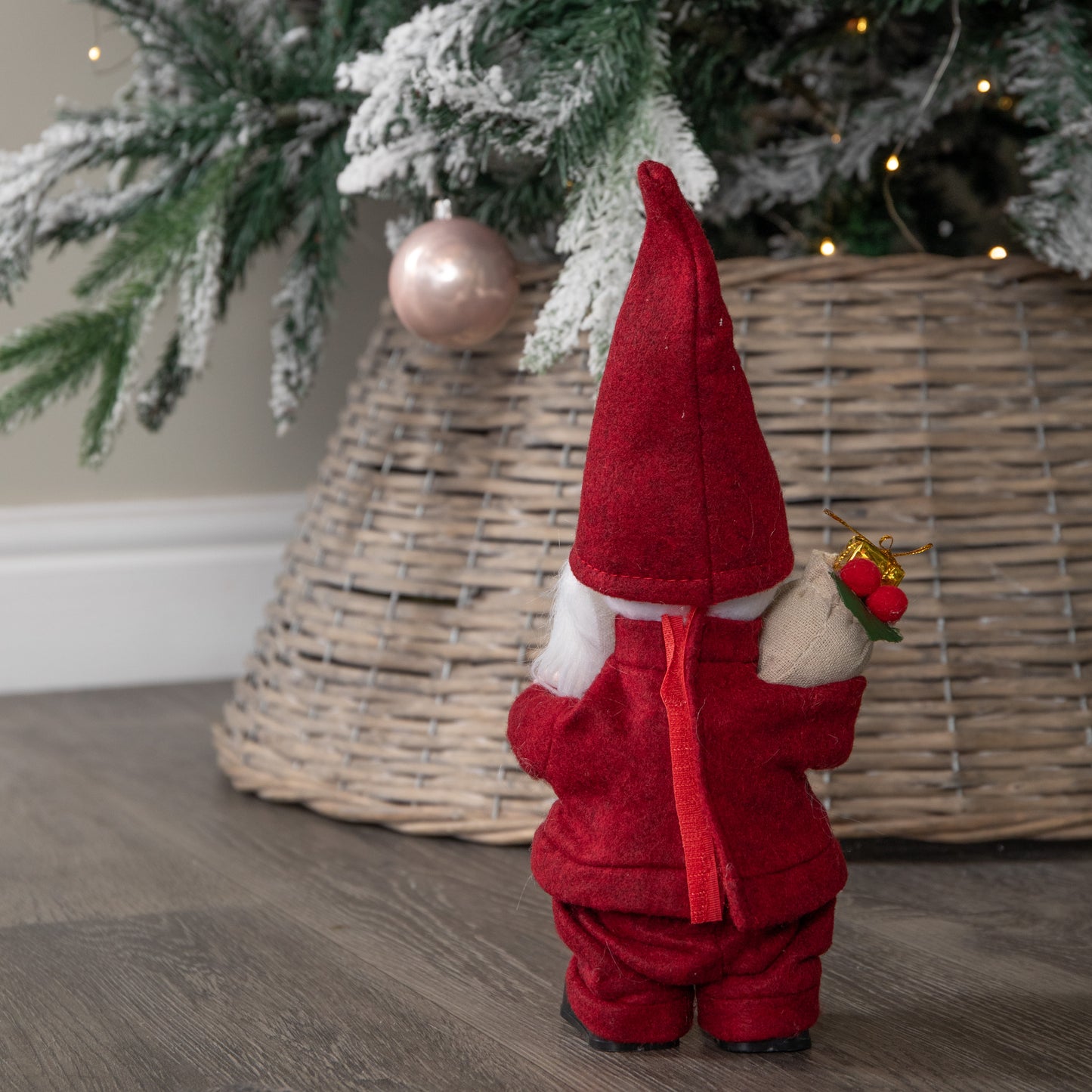 28cm Battery Operated Musical Walking Christmas Gonk Decoration in Red