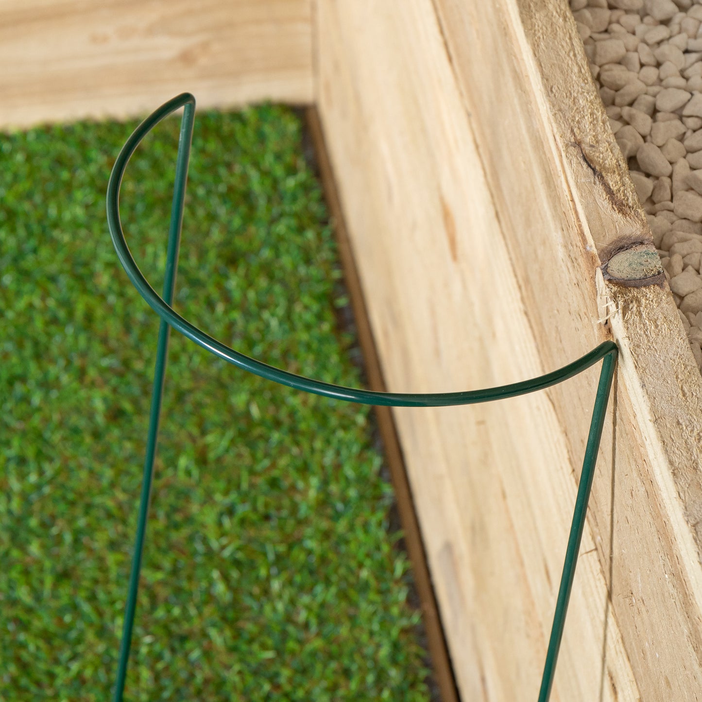 Pack of 3 Tom Chambers Urban Metal Green Herbaceous Garden Plant Support Arc 20cm x 60cm - Small