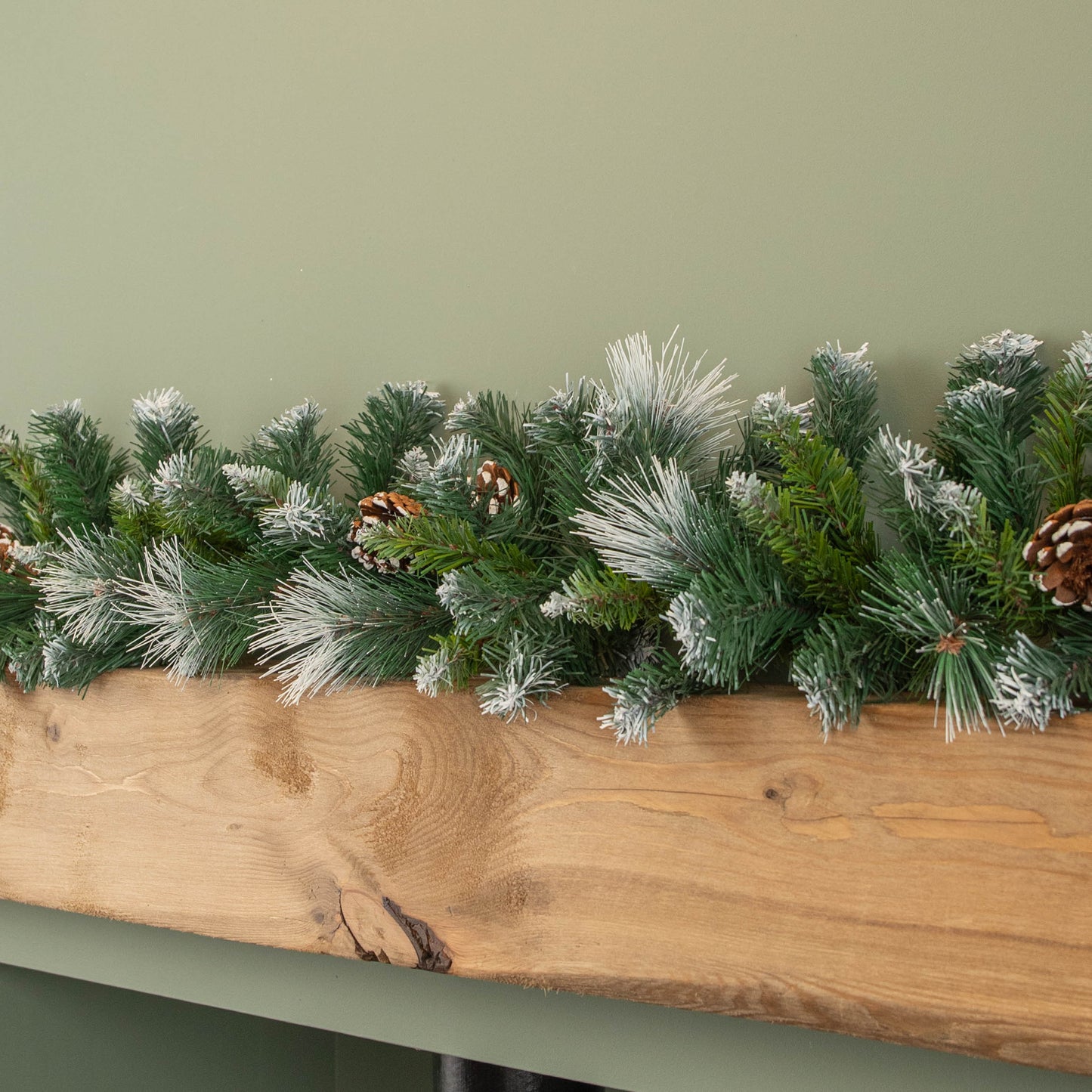 270cm x 25cm Frosted Glacier Christmas Garland with Pine Cones