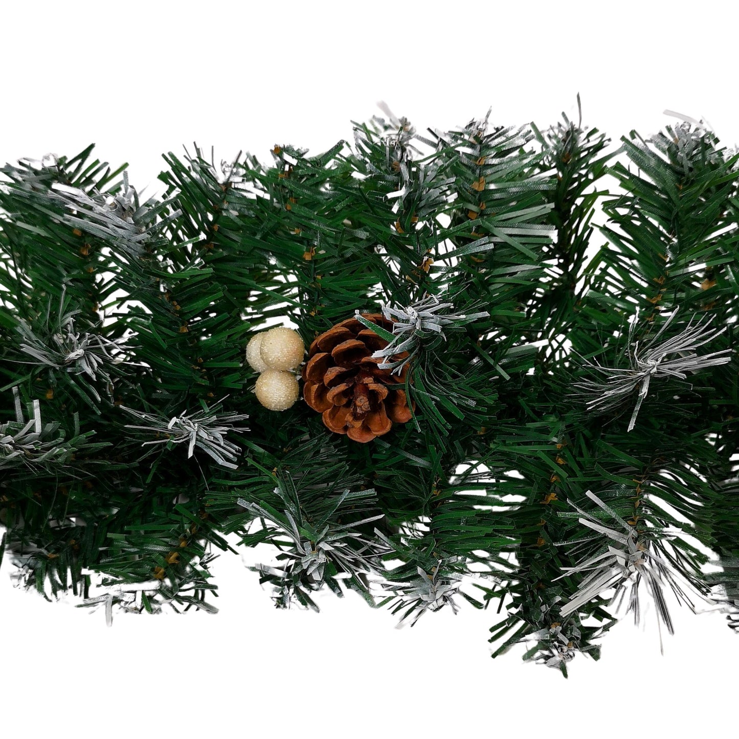 Premier 270cm (9ft) Christmas Garland Decoration Snow Tips White Berries & Cones