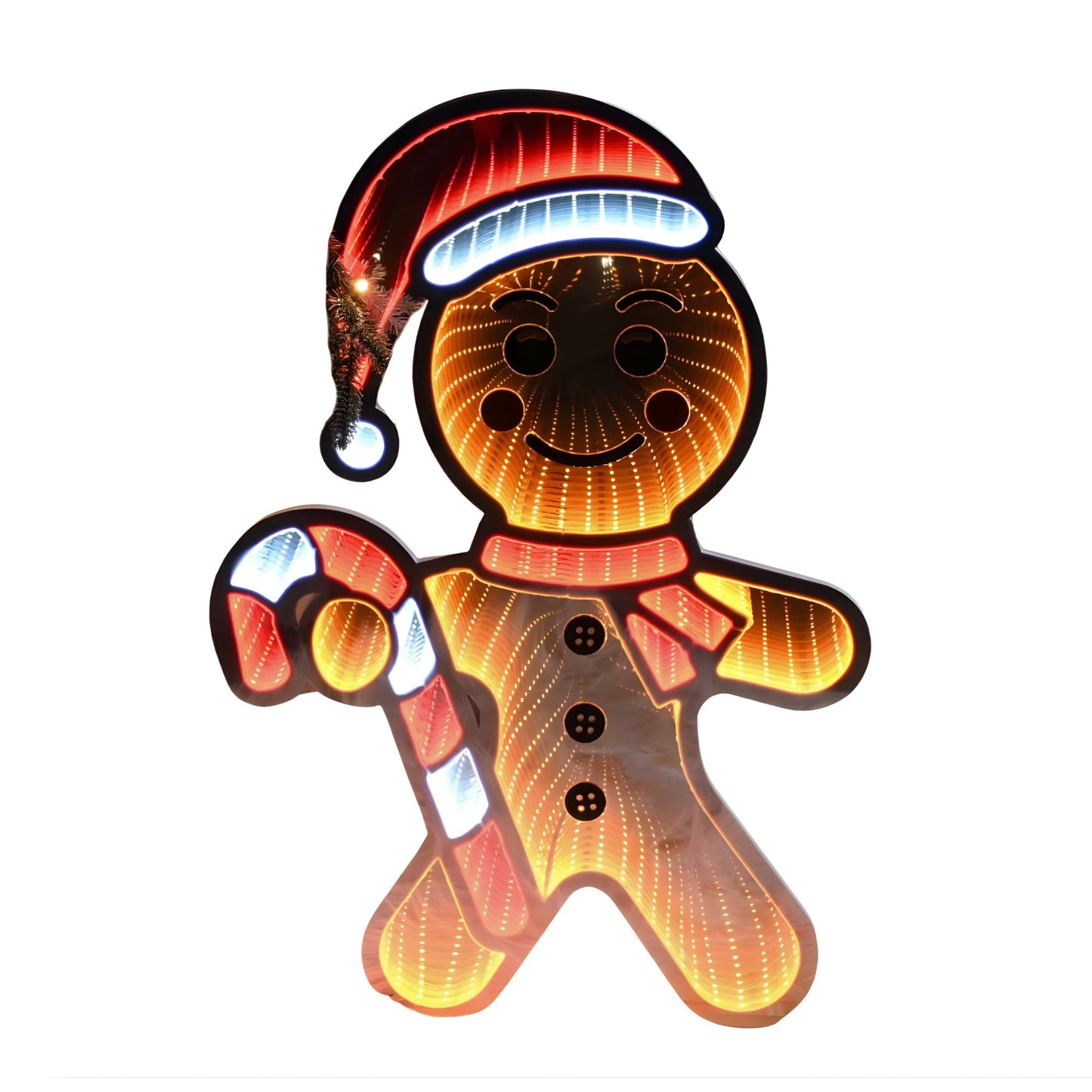 60cm Light up Gingerbread Man Infinity Christmas Decoration with LEDs