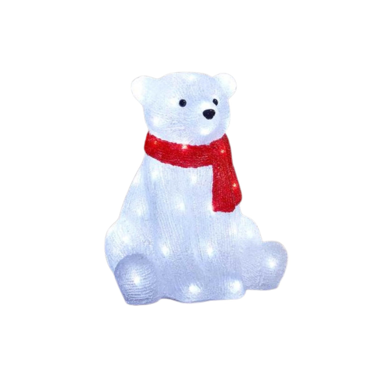 44cm Light up Christmas Polar Bear Decoration with 50 Cool White LEDs