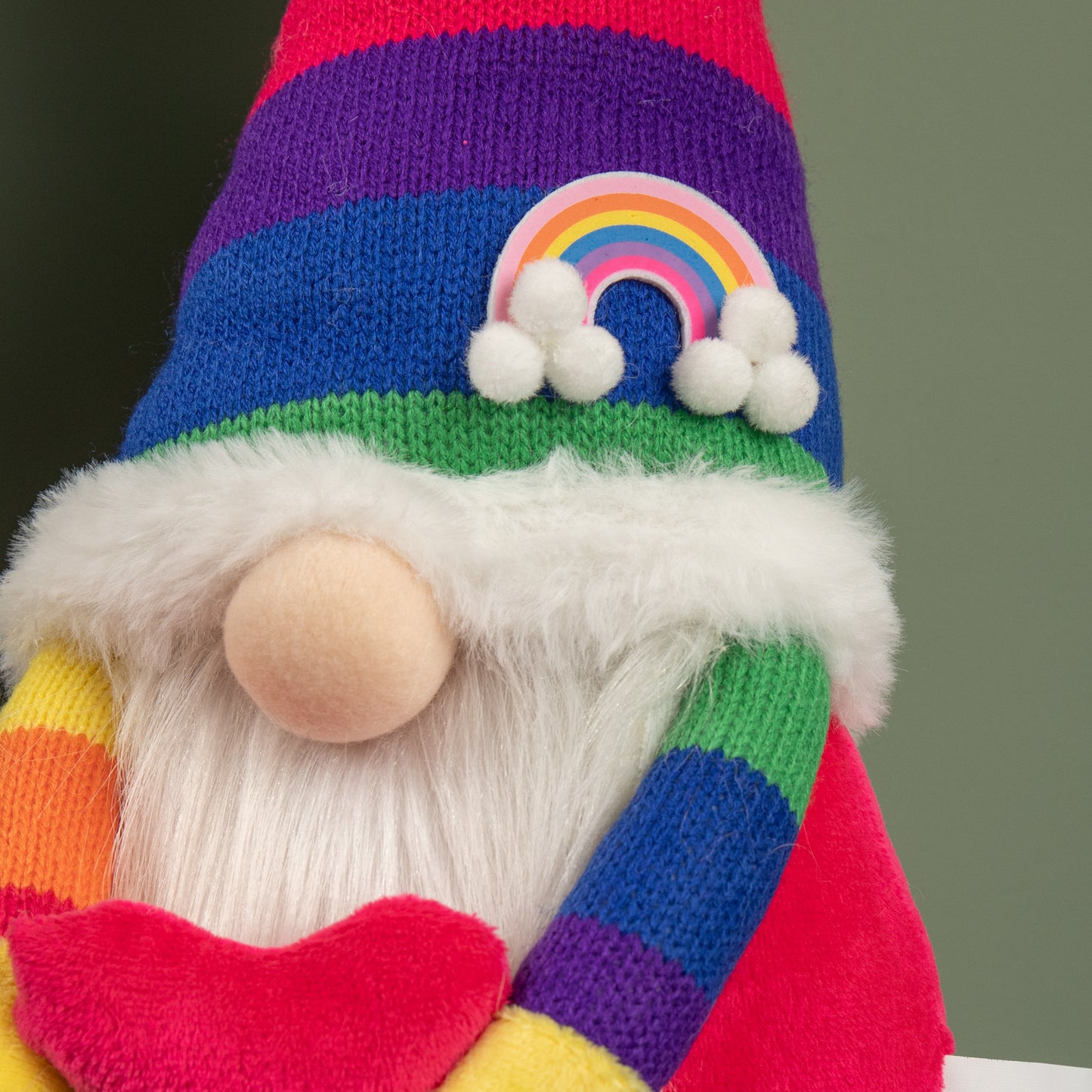 55cm Standing Plush Rainbow Christmas Gonk Decoration