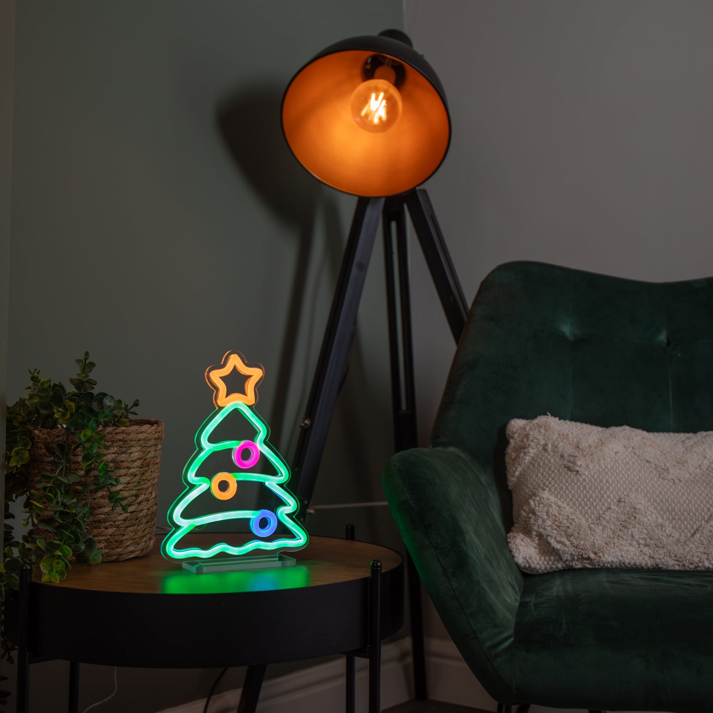 25cm Light up Christmas Tree Table Top Neon Sign