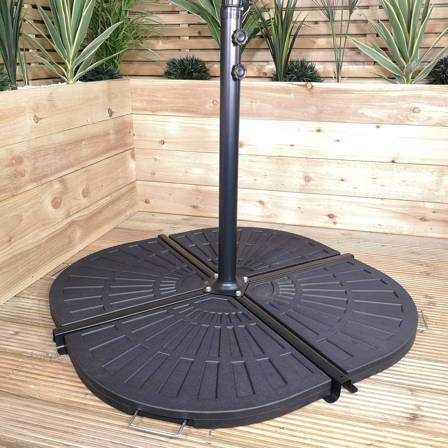 4 Piece 14kg Black Hanging Banana Cantilever Garden Parasol Base Weights