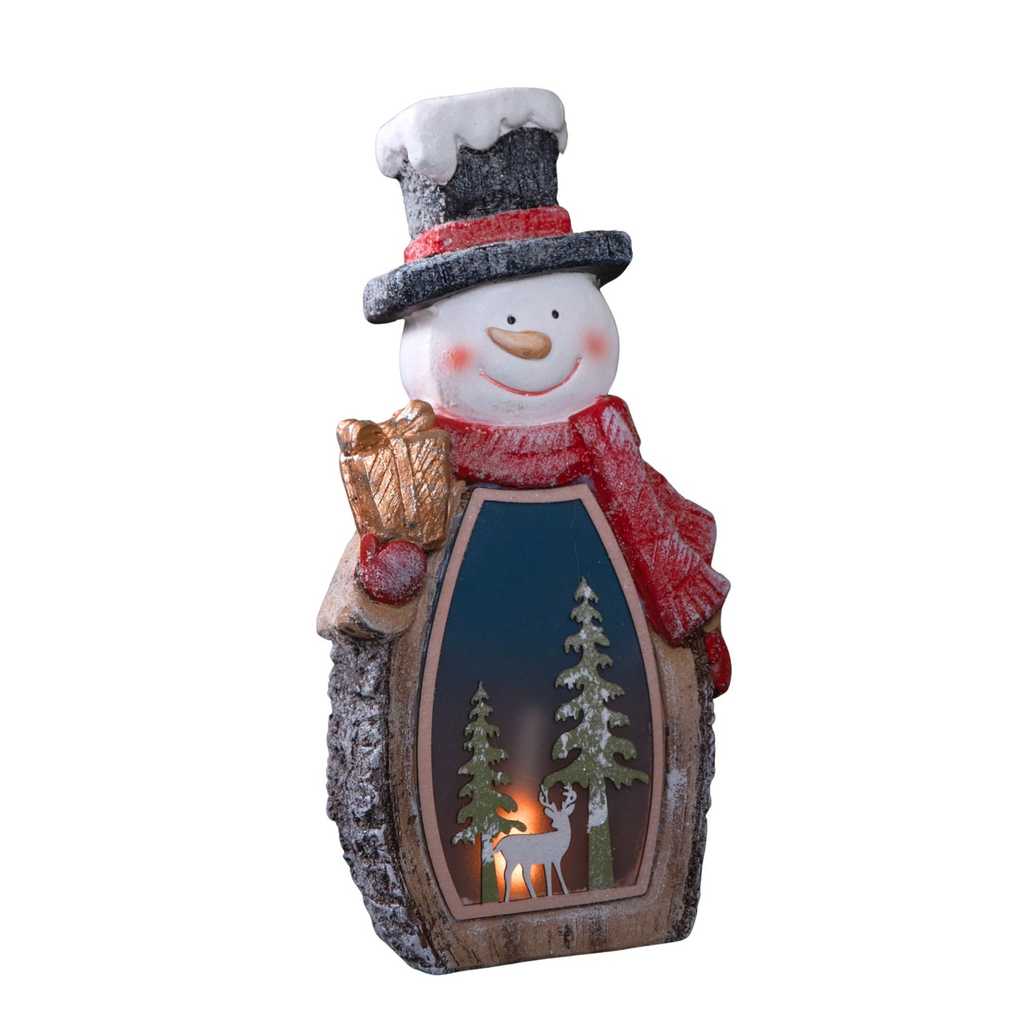 45cm Light up Christmas Woodsman Frosty Glow Snowman with LEDs