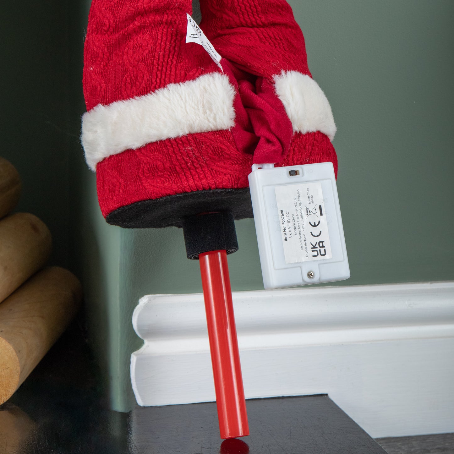 55cm Battery Operated Soft Animated Santa Kicking Legs Christmas Decoration