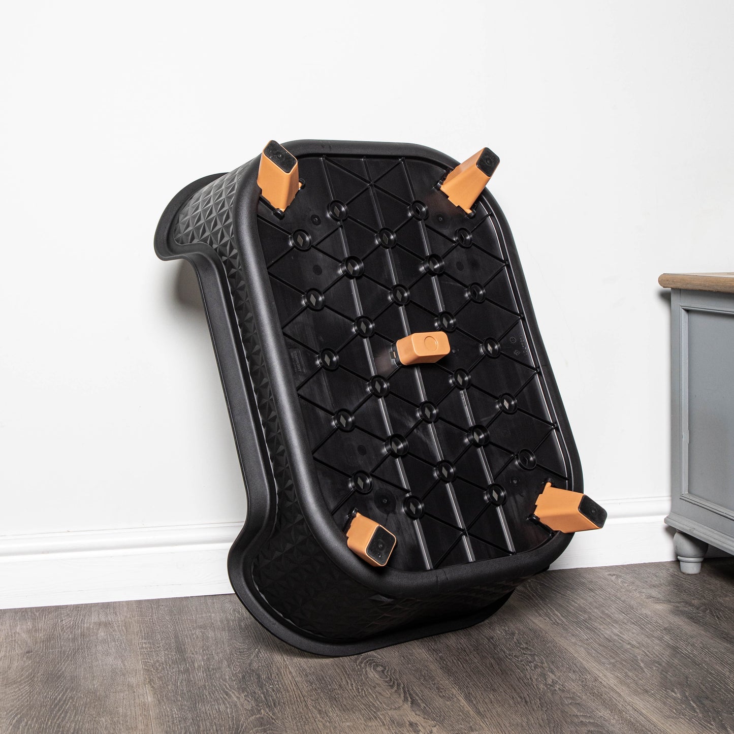 77cm x 58cm Black Plastic Raised Pet Basket with Legs