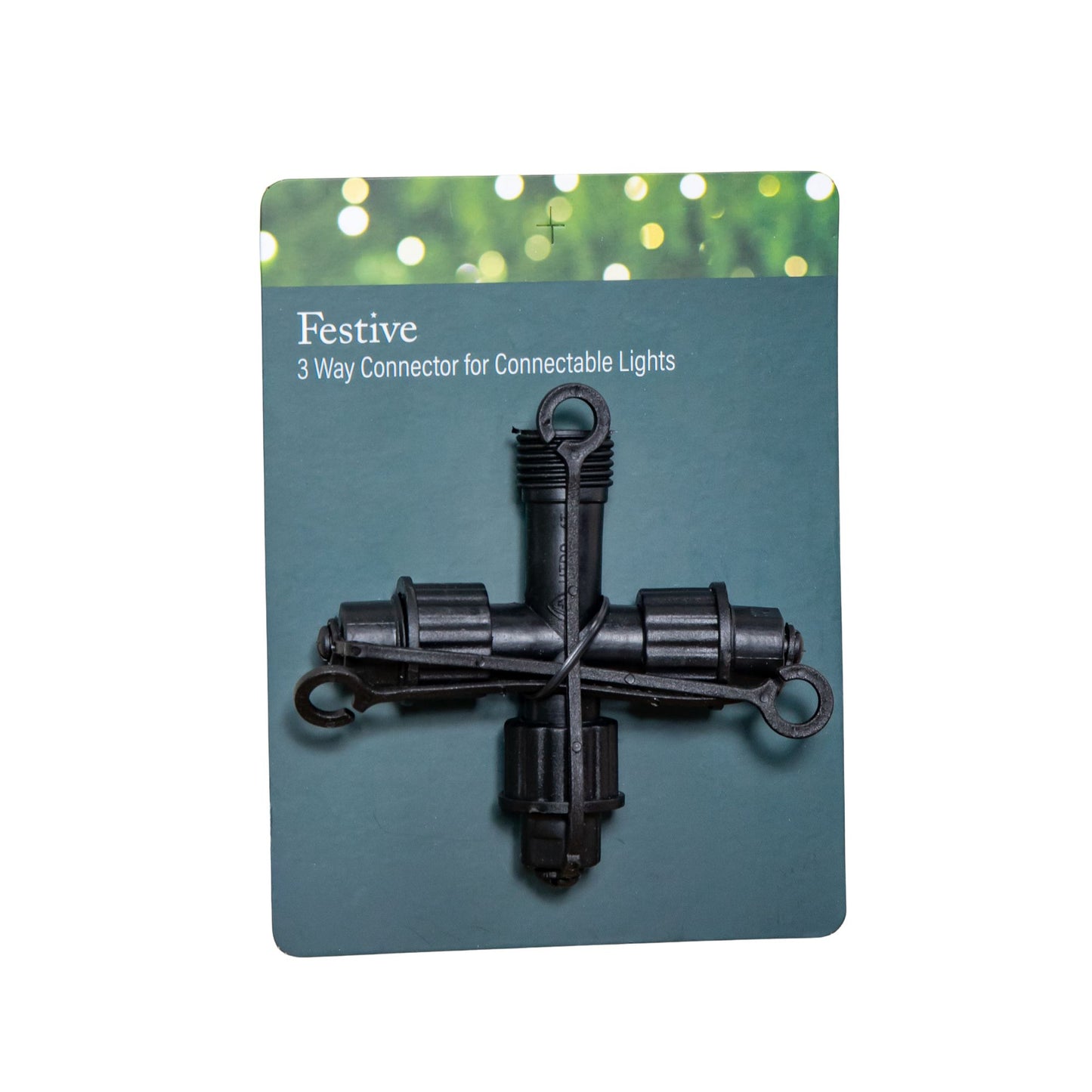 9cm x 10cm Black Plastic 3 Way Connector Max for Connectable String Lights