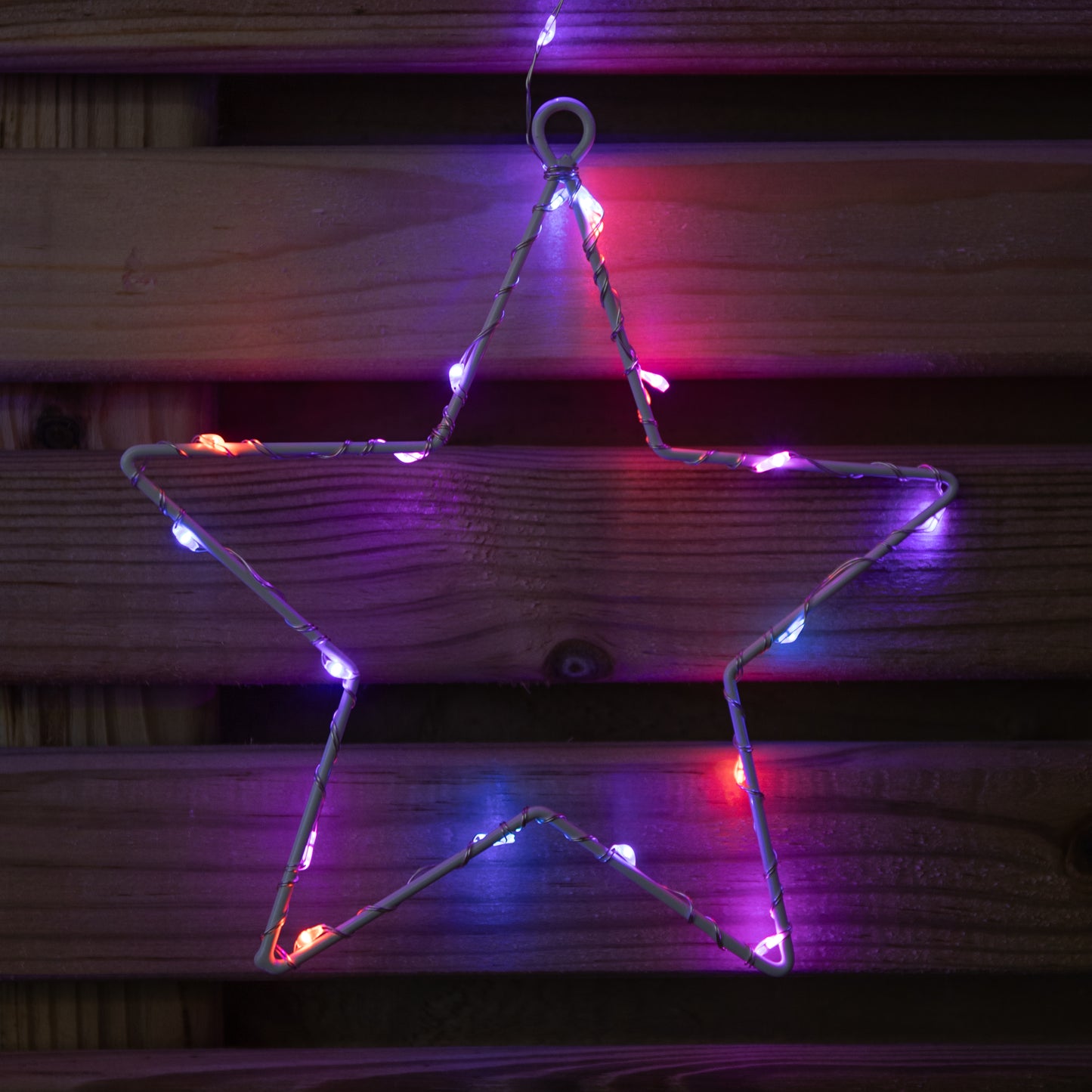 1.2m x 1.2m Light up Star Pin Wire Christmas Curtain Lights with 303 Rainbow LEDs