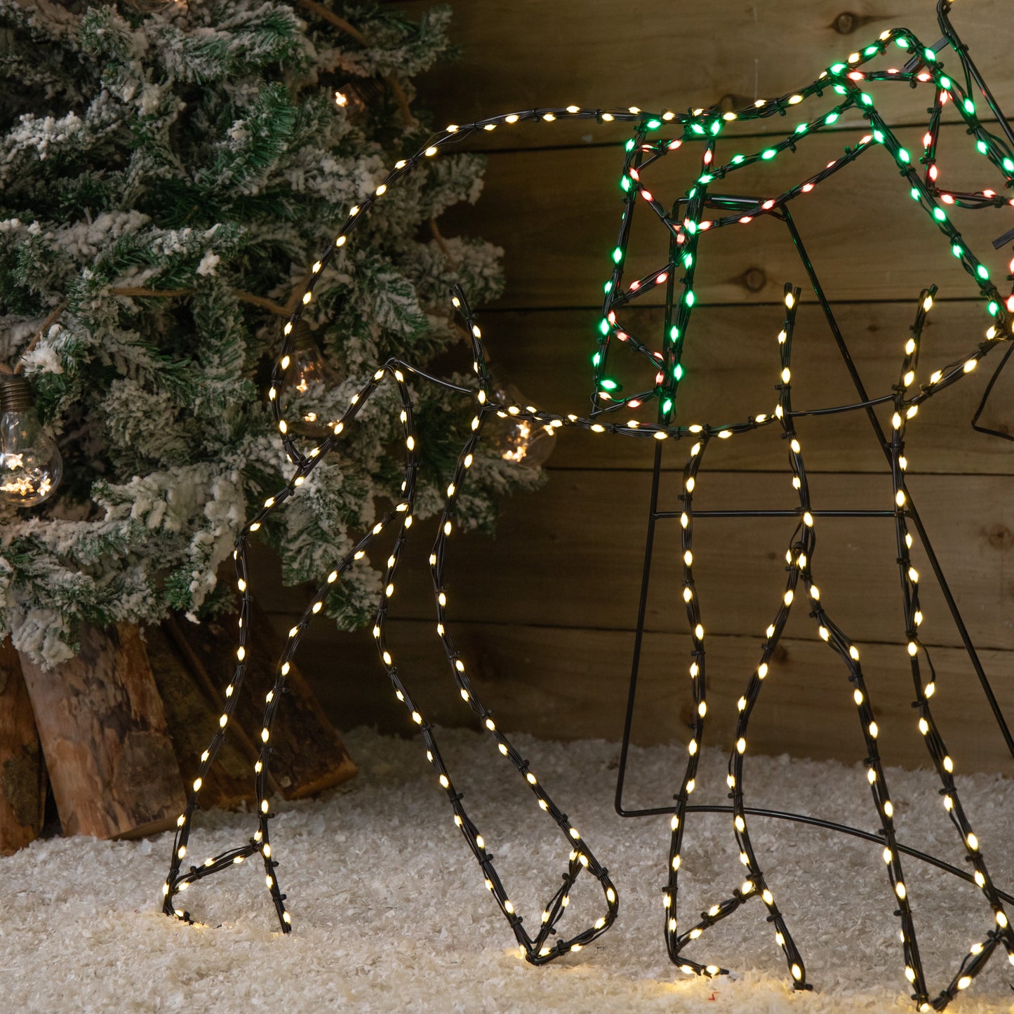 1.4m x 86cm Light up FlexiBrights Standing Christmas Reindeer with 420 Multi-Coloured LEDs