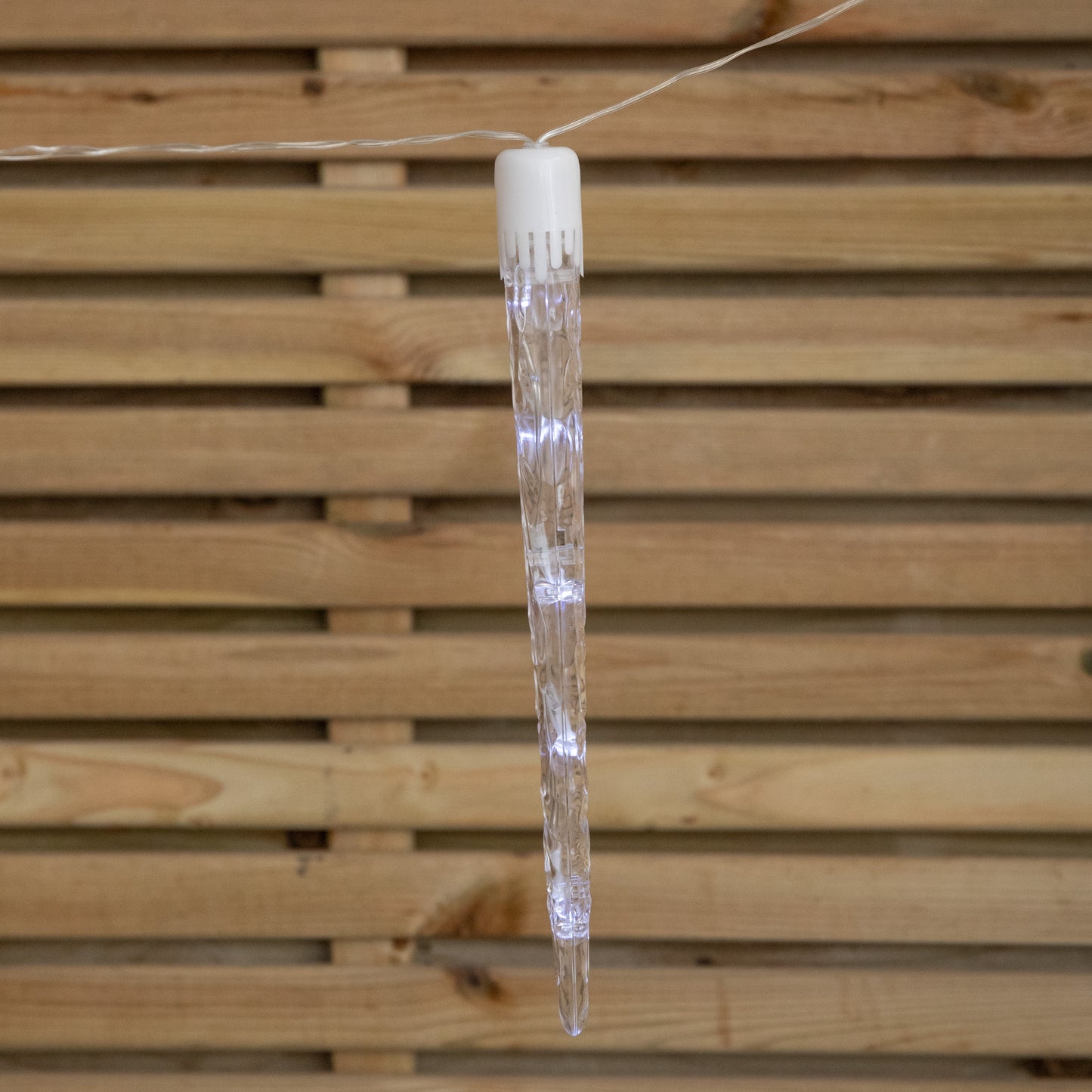 2.7m Set of 10 Battery Operated In-Lit Christmas Icicle Lights with 40 Cool White LEDs