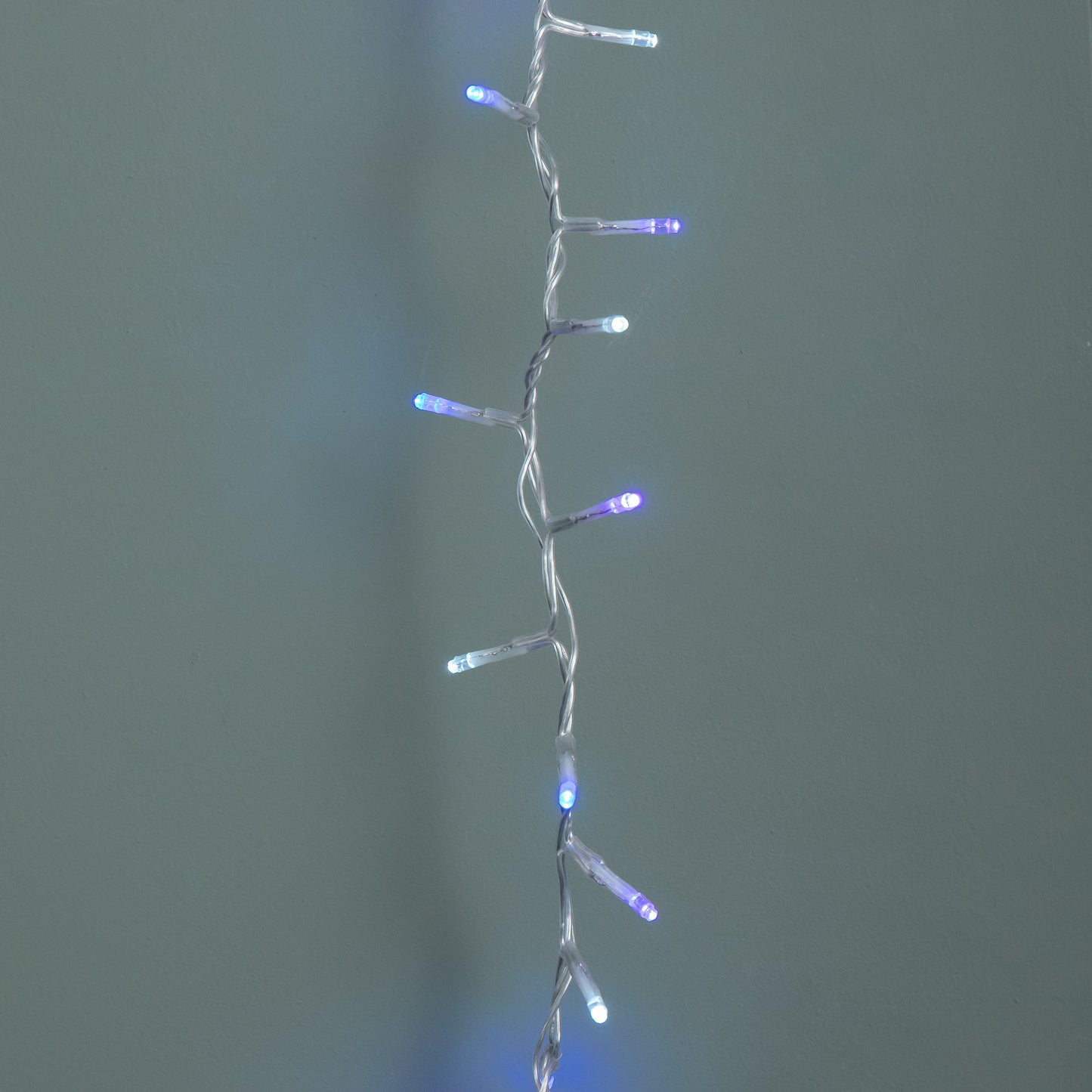 25m 1000 LED TreeBrights Christmas String Lights on Clear Cable with Timer in Blue, Purple & White