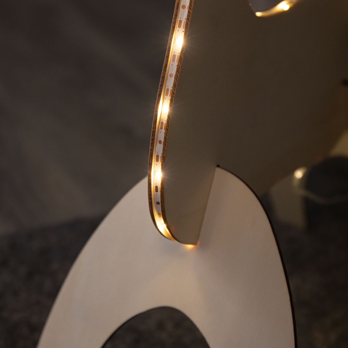 50cm Battery Operated Light up 3D Wooden Christmas Reindeer with 31 Warm White LEDs