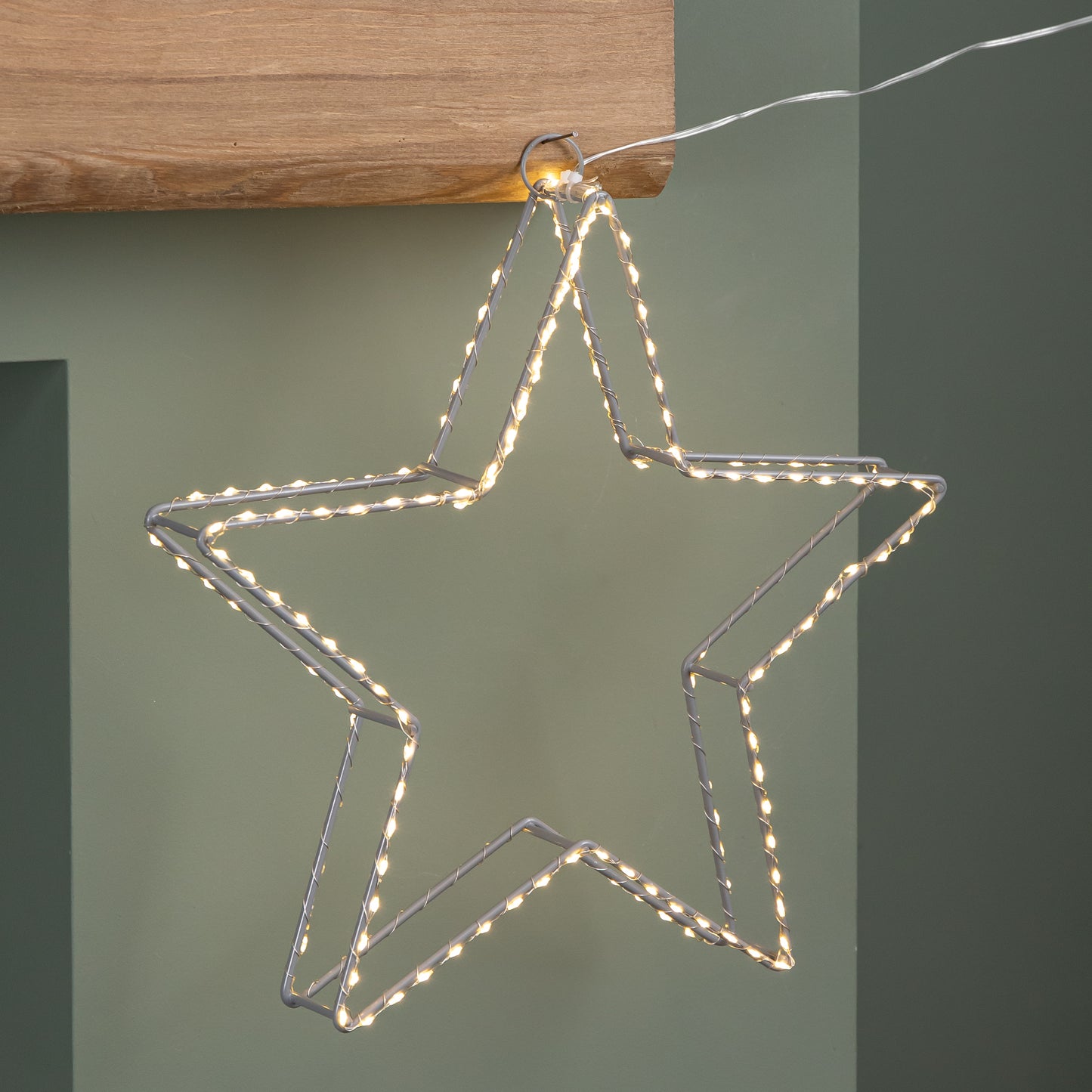 38cm LED Dewdrop Open Star Indoor Outdoor Christmas Decoration in Warm White