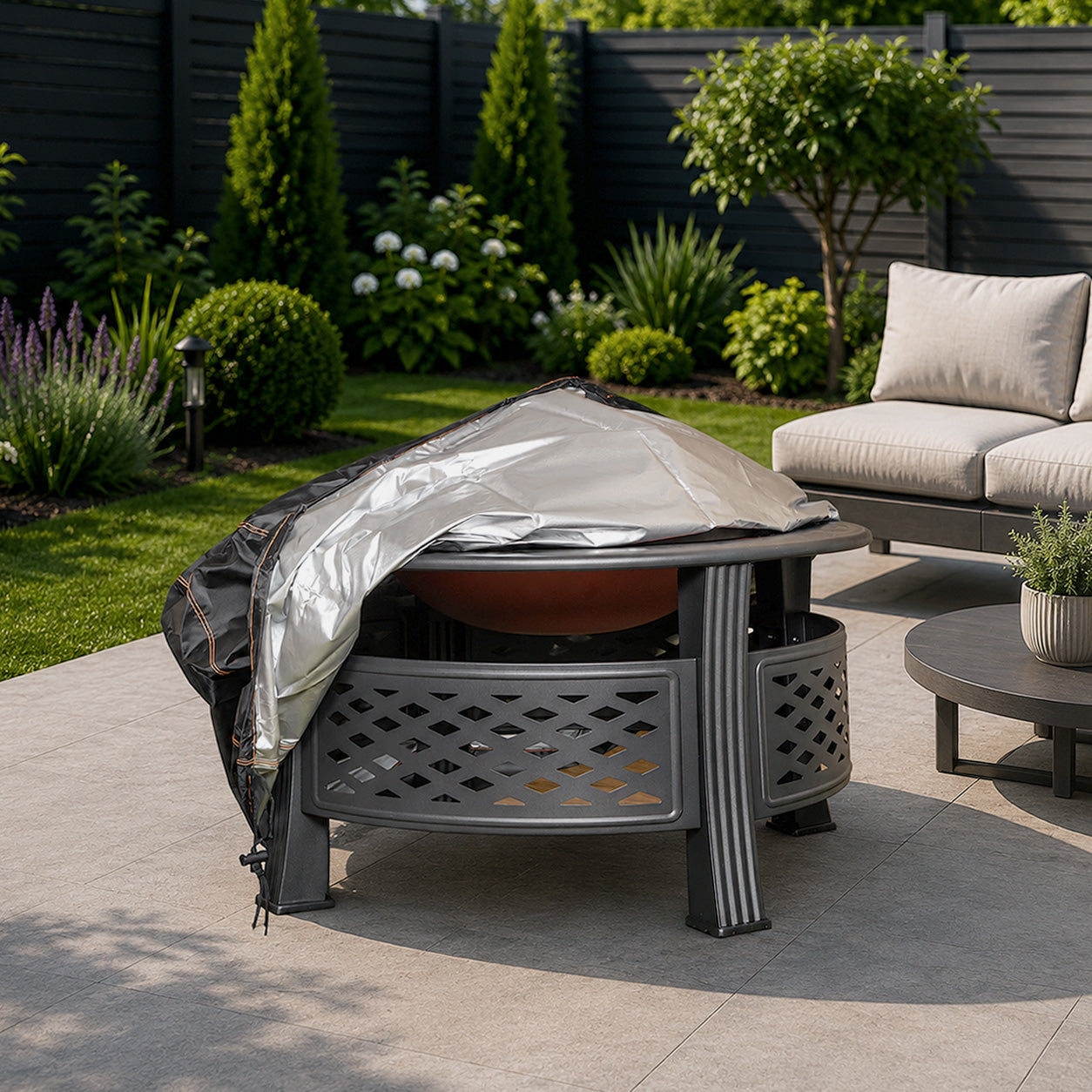 Samuel Alexander Heavy Duty Waterproof Anti UV Windproof Outdoor Protective Garden Fire Pit Cover