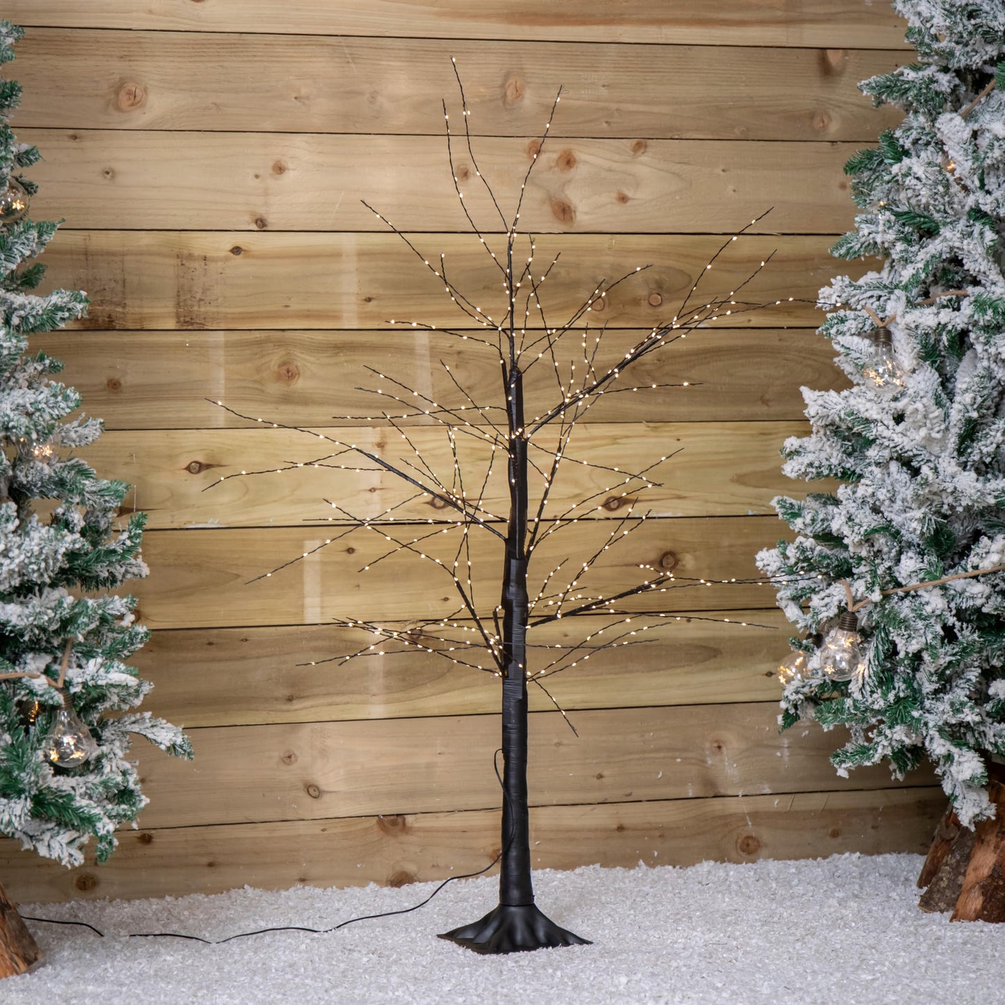 Factory Seconds: 4ft (1.2m) Tall Light up Black Micro Dot Christmas Tree with 400 Warm White LEDs and Remote Control