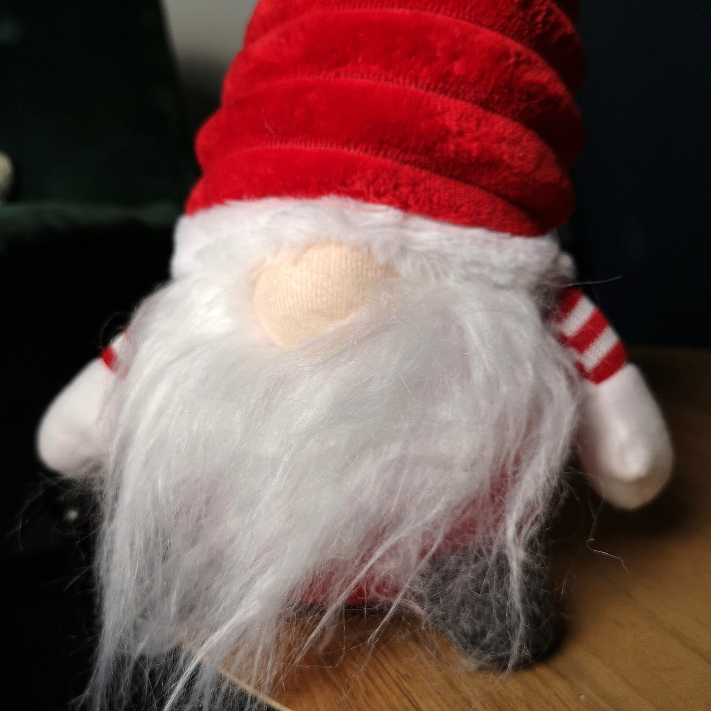 40cm Sitting Plush Christmas Gonk with Grooved Hat in Red