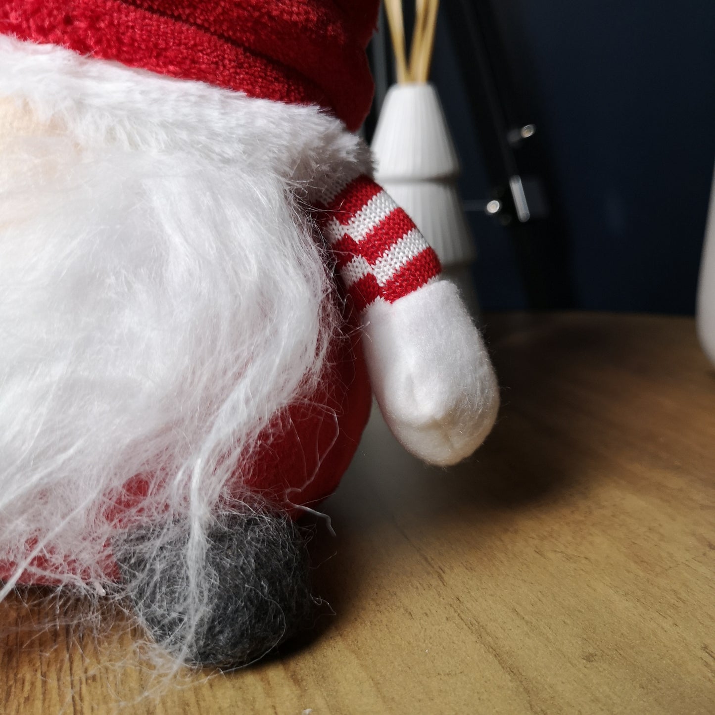 40cm Sitting Plush Christmas Gonk with Grooved Hat in Red