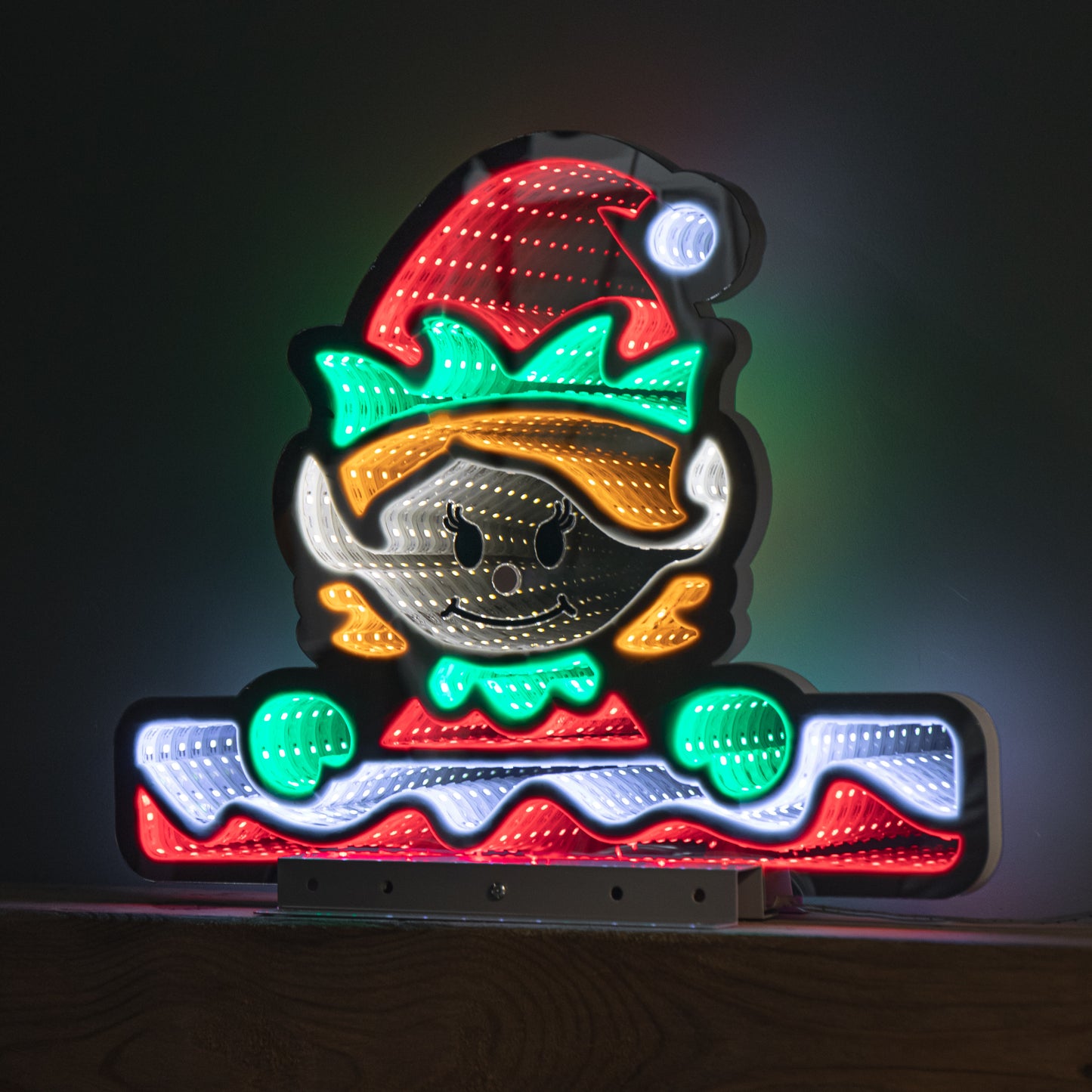 40cm Light up Christmas Elf Girl Infinity Decoration with LEDs