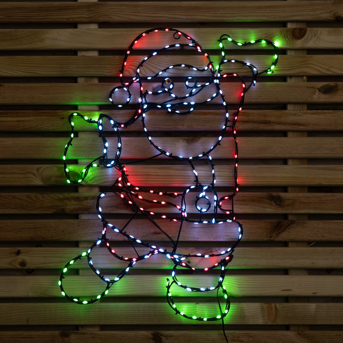 60cm x 45cm Light up FlexiBrights Santa with 247 Multi-Coloured LEDs