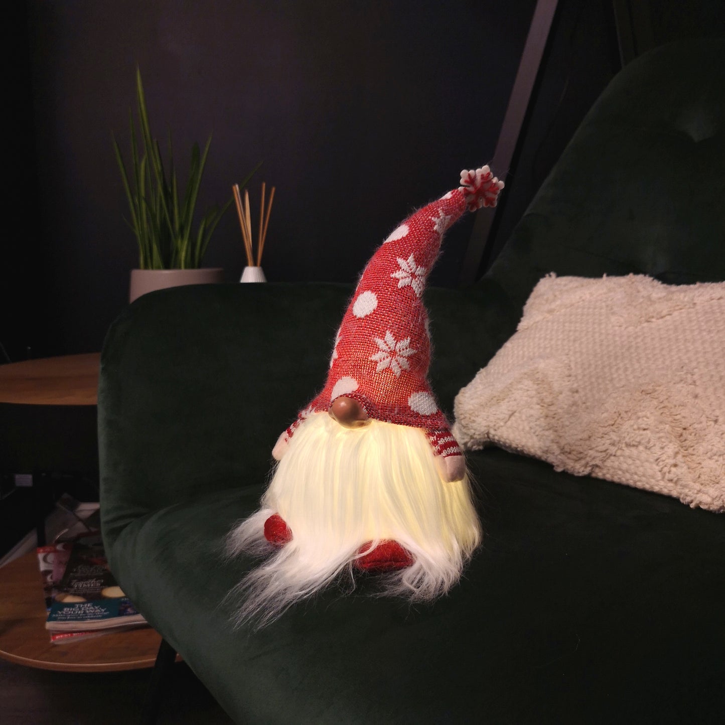 56cm Battery Operated Light Up Christmas Standing Gonk Decoration in Red