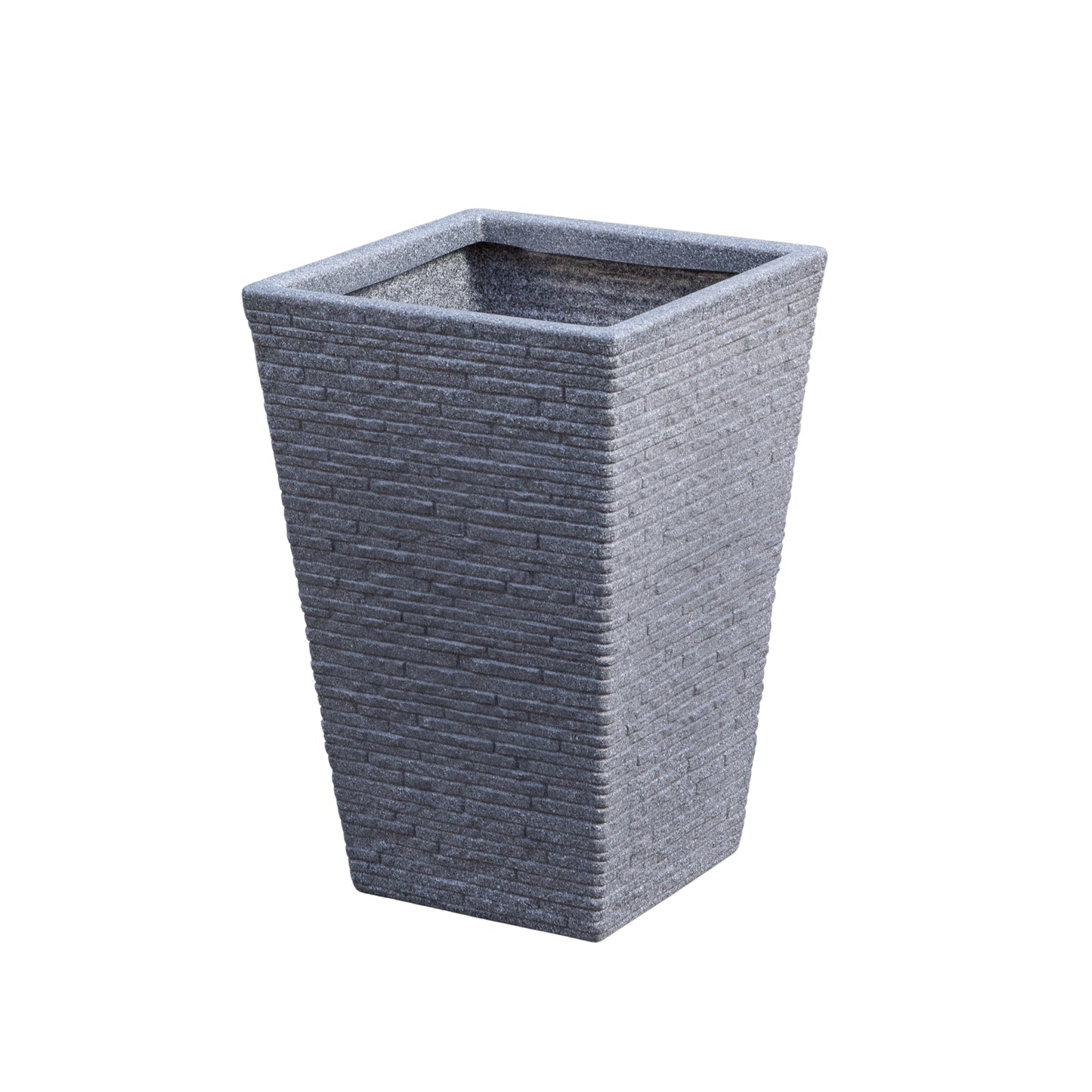 45cm Tall Plastic Ash Grey Slate Effect Garden Patio Trough