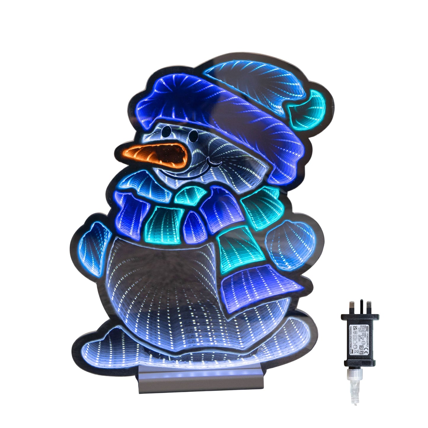 40cm Light up Snowman Infinity Christmas Decoration with Blue and White LEDs