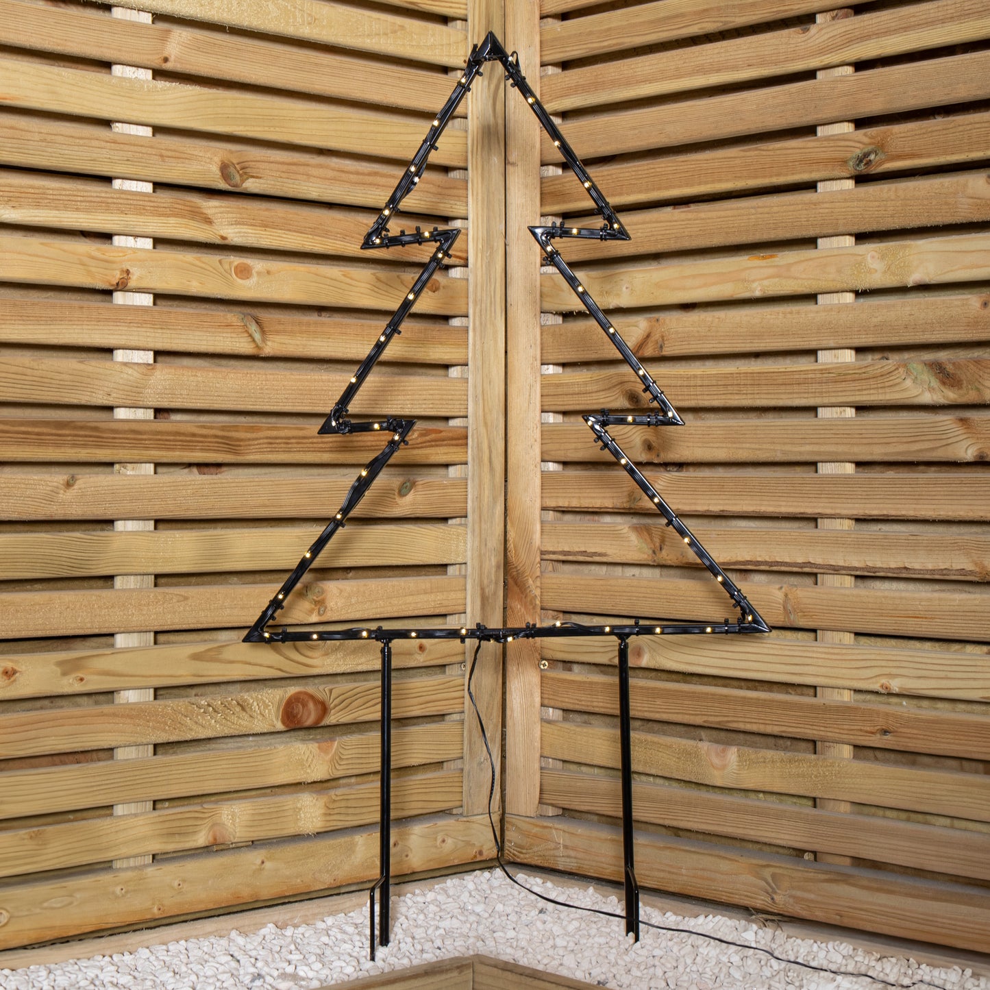 53cm x 60cm Light up Dewdrop Metal Christmas Tree with 90 LEDs and Garden Stakes