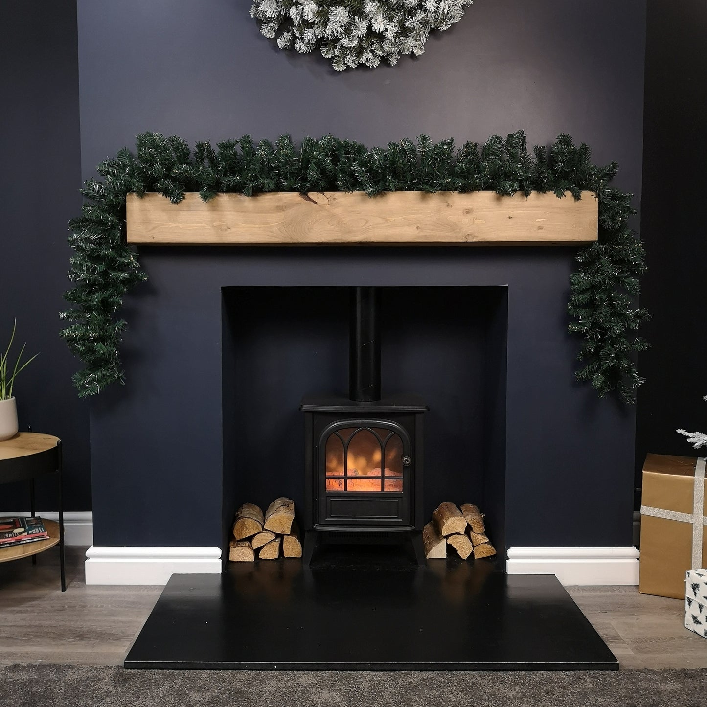 2.7m Plain Green Christmas Garland with 200 Tips