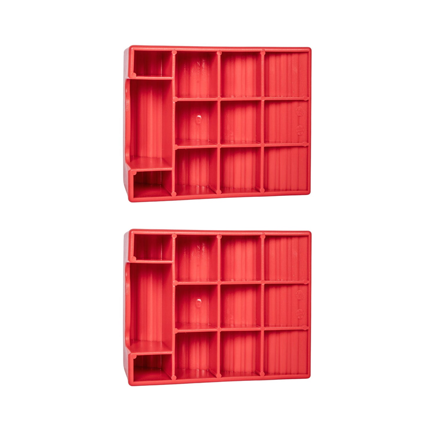 32cm x 6cm Set of 2 Red & Black Plastic Heavy Duty RV Campervan Leveller with Carry Case