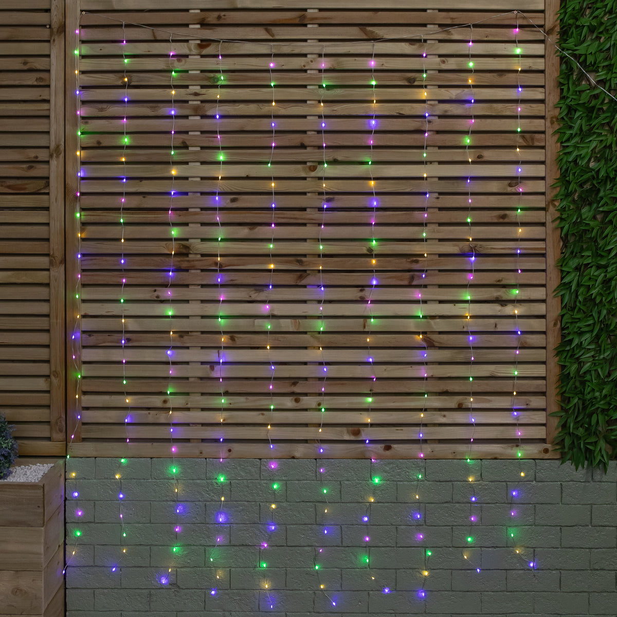 2.1m 300 LED Indoor Outdoor Party Curtain Christmas Lights in Multi-Coloured