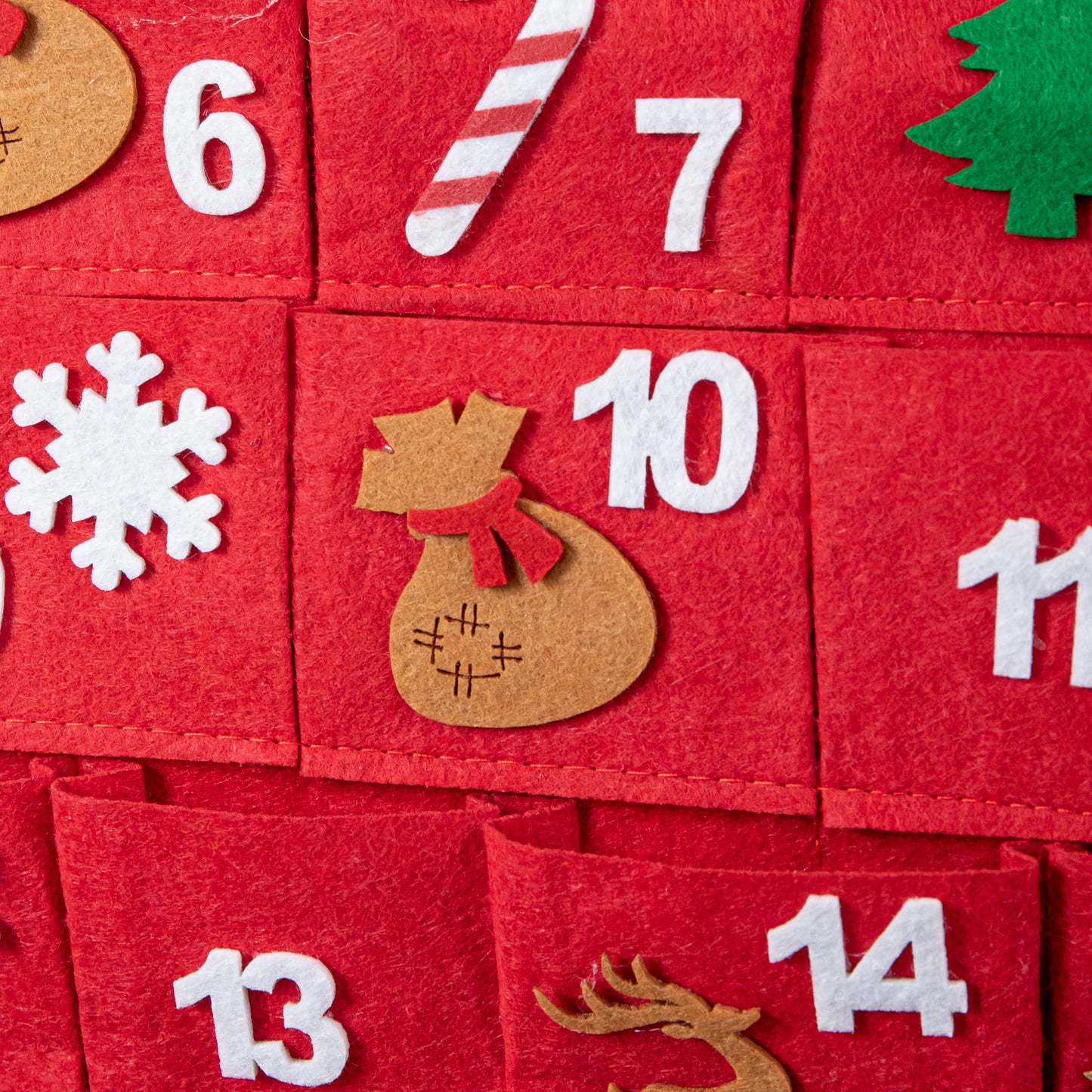 90cm Fabric Christmas Tree Shaped Hanging Advent Calendar Decoration
