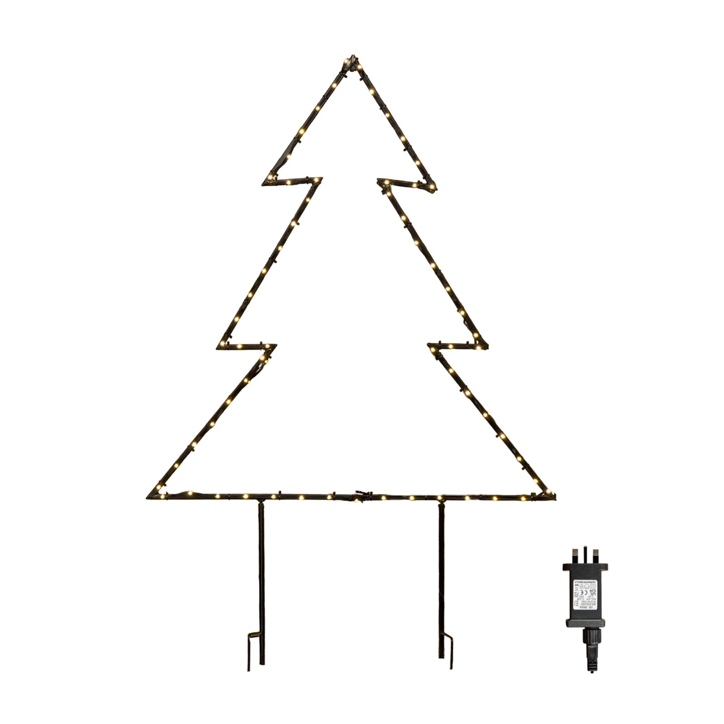 73cm x 80cm Light up Dewdrop Metal Christmas Tree with Garden Stake & Warm White LEDs