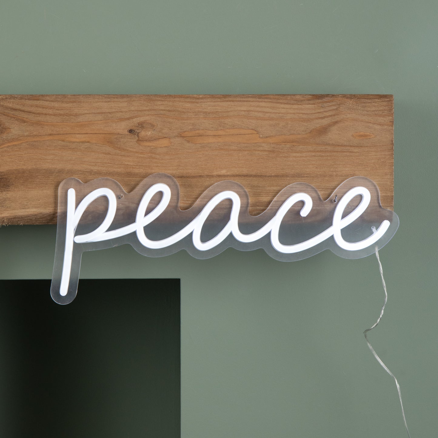 40cm Light up Neon Effect Peace Decorative Sign with 145 White LEDs