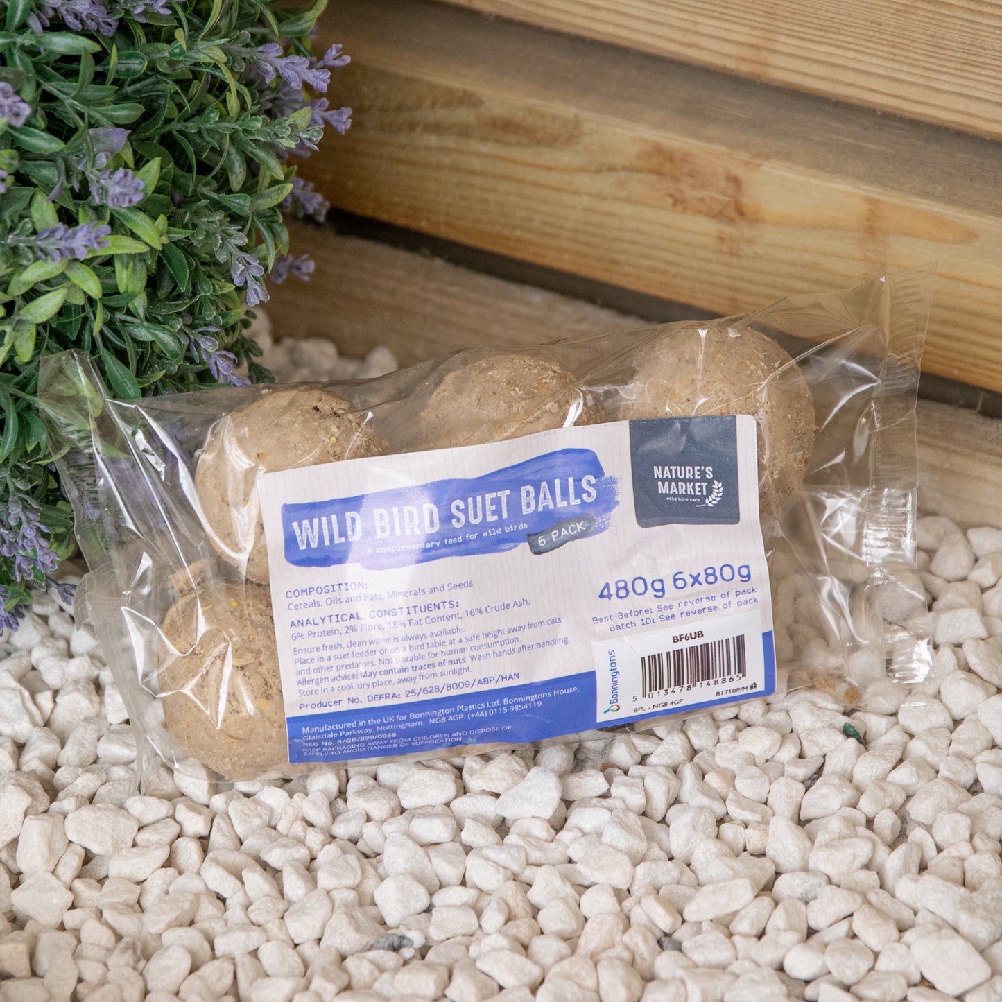 Pack of 6 Bird Wildlife Nutritional Suet Fat Balls