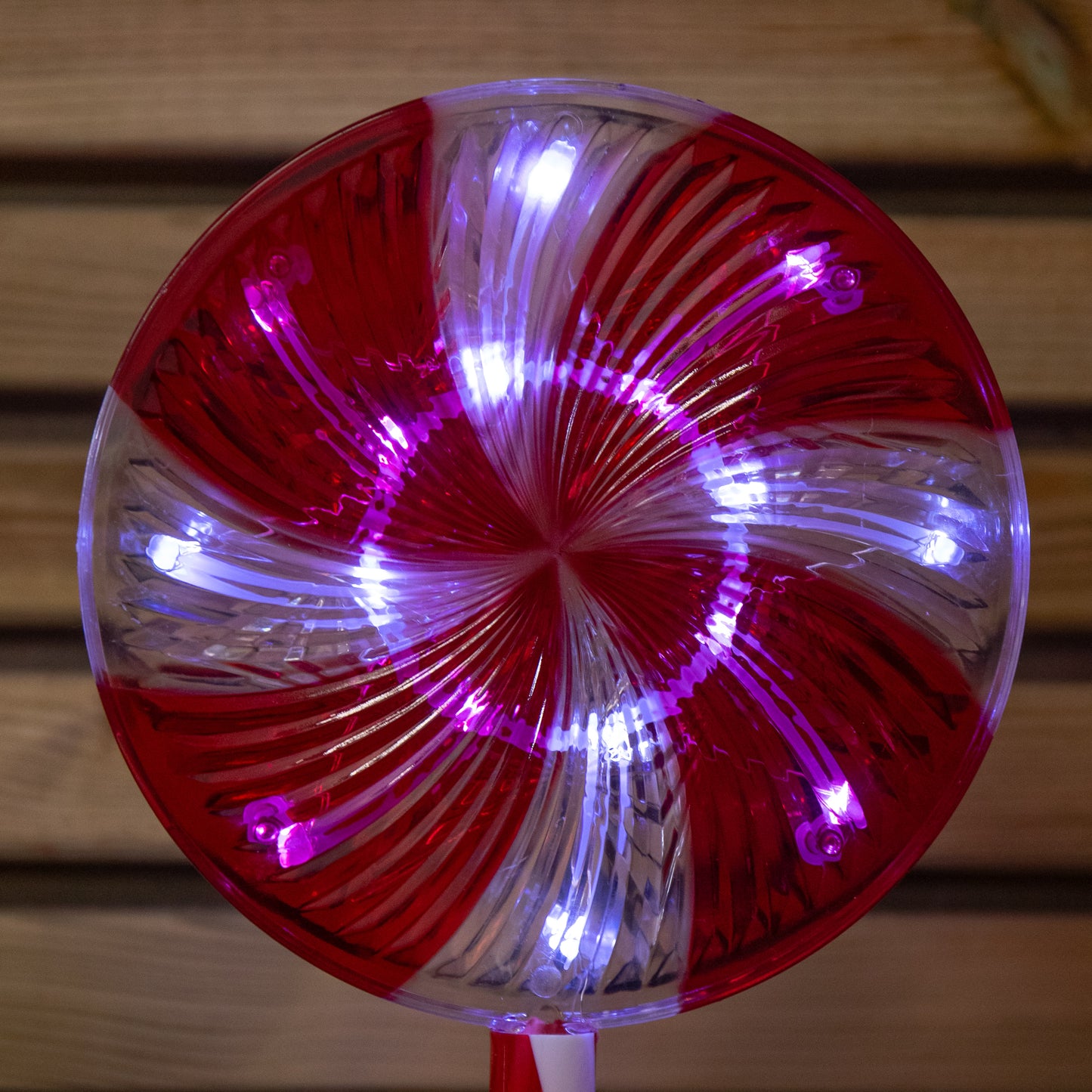 58cm Light up Red and White Candy Pop Christmas Pathfinders with 63 White LEDs