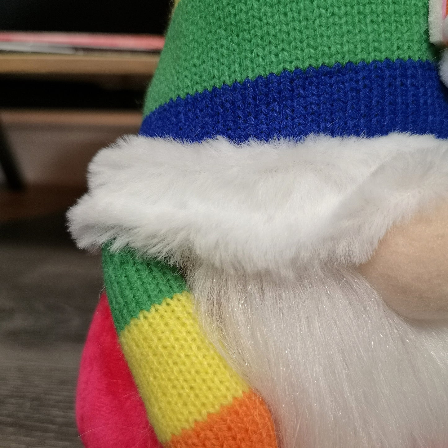 39cm Sitting Plush Rainbow Christmas Gonk Decoration