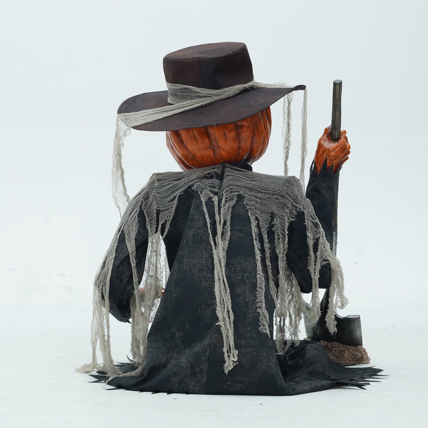 3ft Tall Pop-up Pumpkin Scarecrow Halloween Animatronic Decoration with LEDs