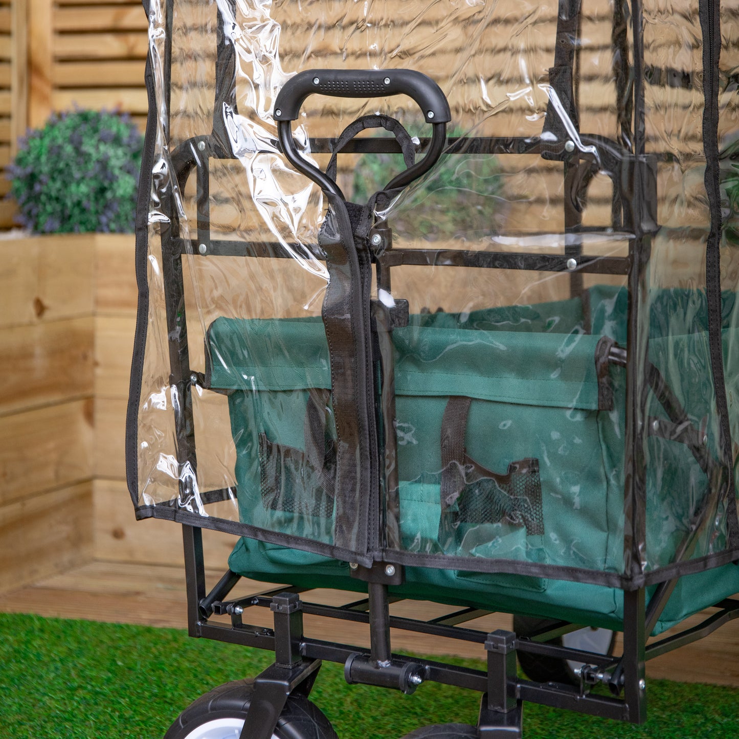 Clear Waterproof Cover Only for Folding Festival Camping Storage Trolley