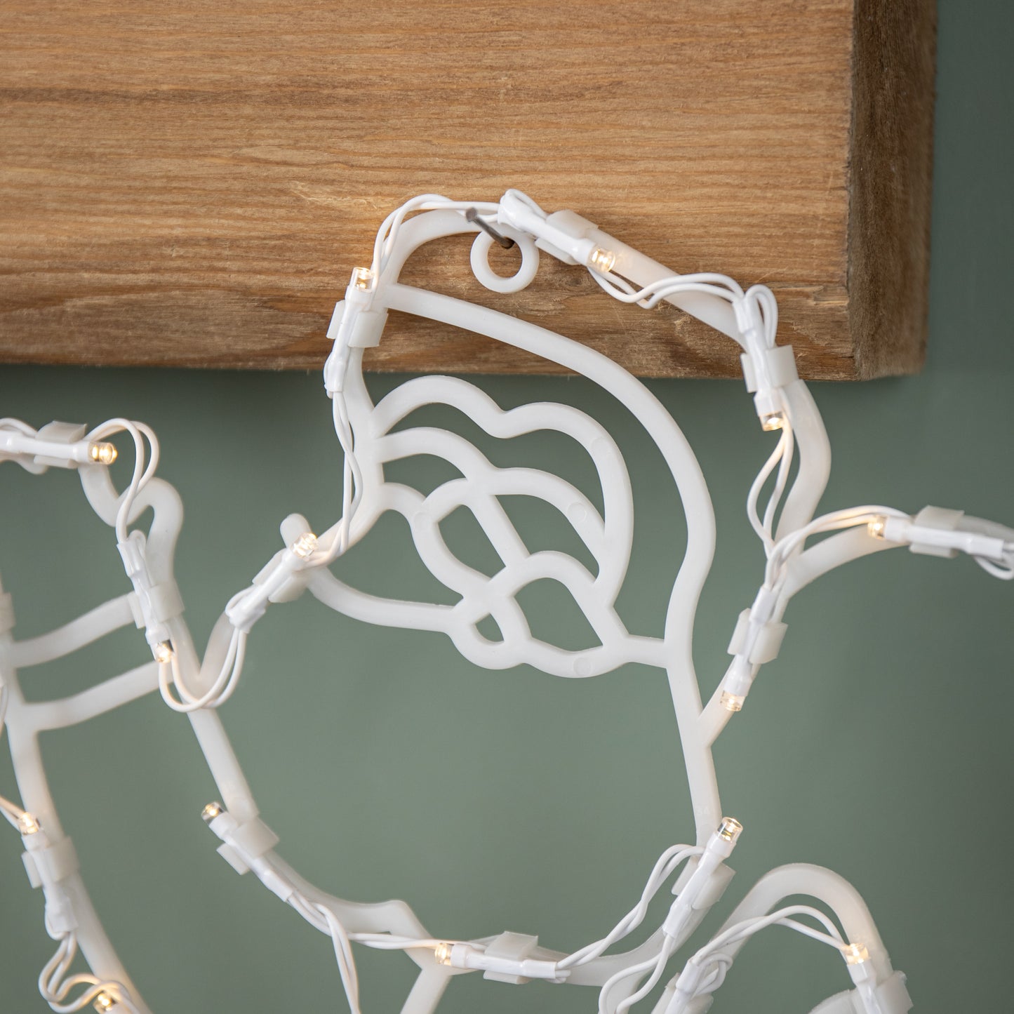 44cm Battery Powered Light up Hanging Christmas Santa with Warm White Multi-Action LEDs