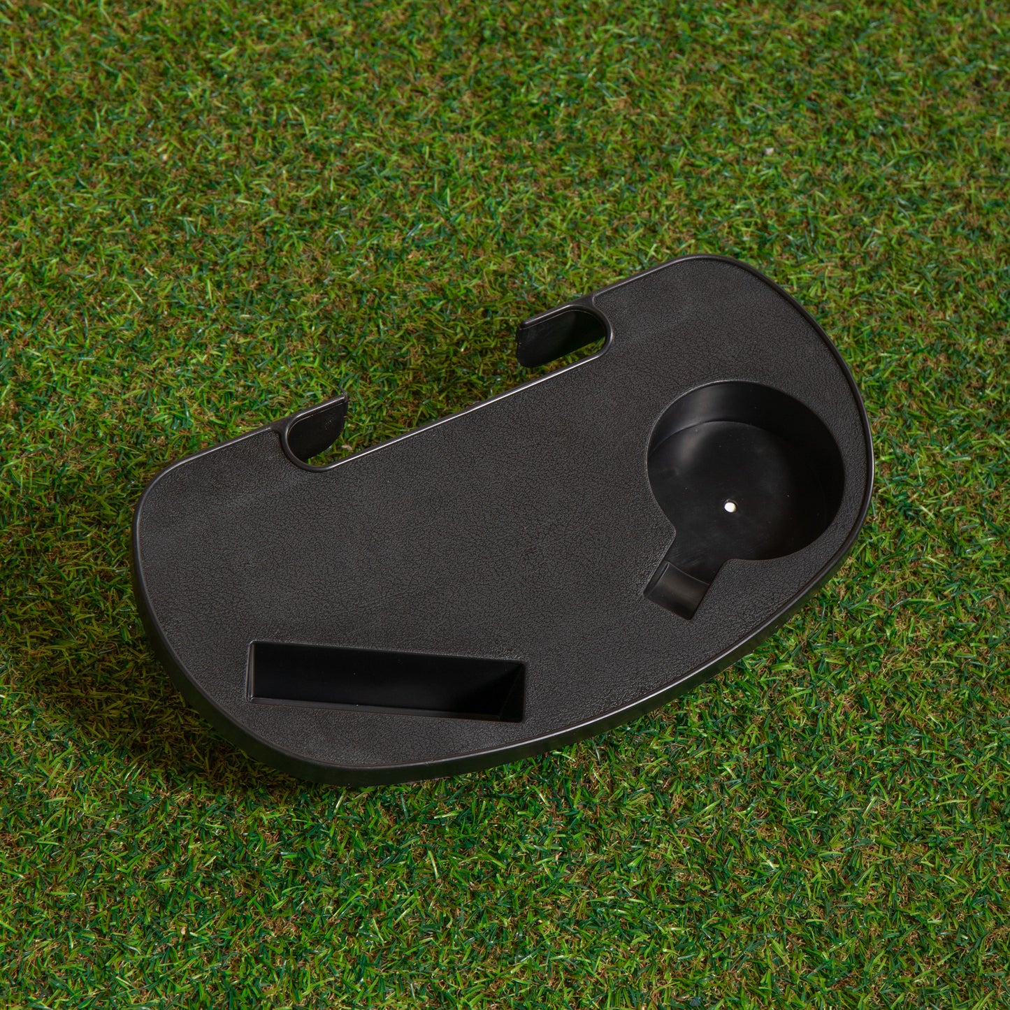 Black Plastic Cupholder Side Tray for Garden Gravity Chairs