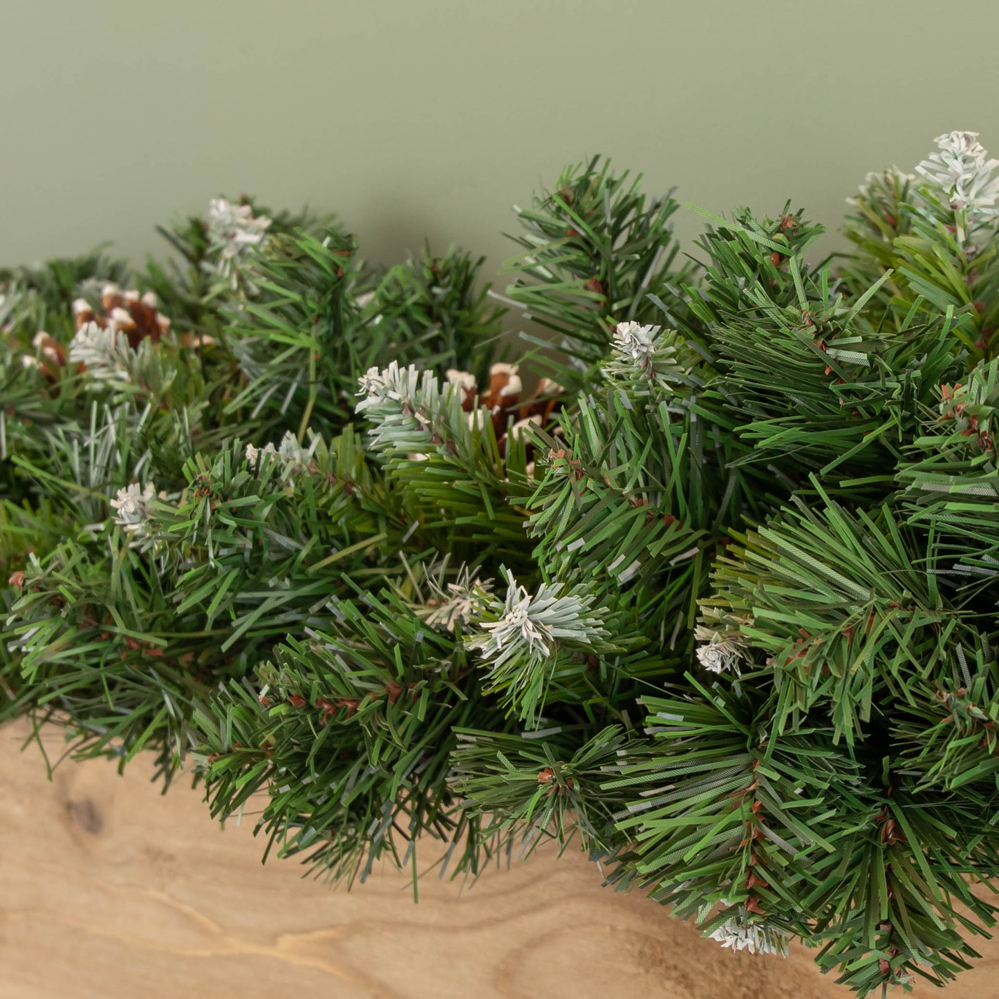 90cm Snow King Fir Christmas Swag Garland with Pine Cones & Snow Tips