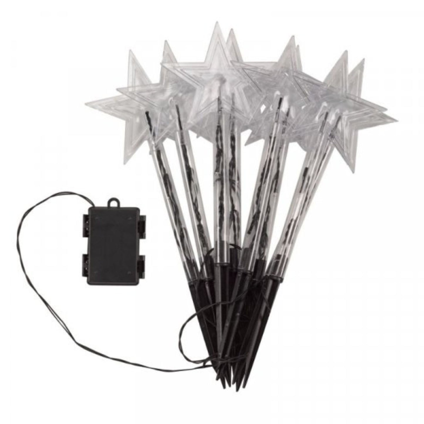 Set of 8 Battery Operated LED Warm White Star Path Lights Christmas Decoration with Timer