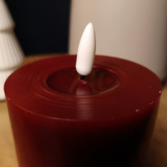 10cm Battery Operated Red Melted Top Flickabright LED Candle