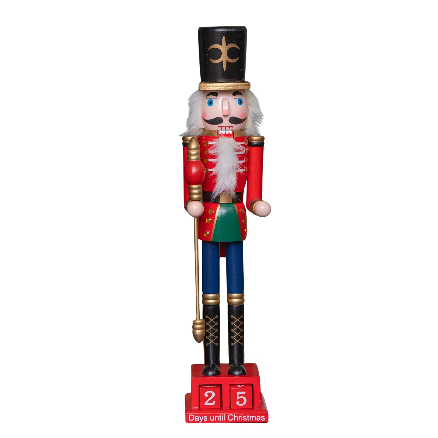 50cm Wooden Nutcracker Soldier Christmas Countdown Decoration