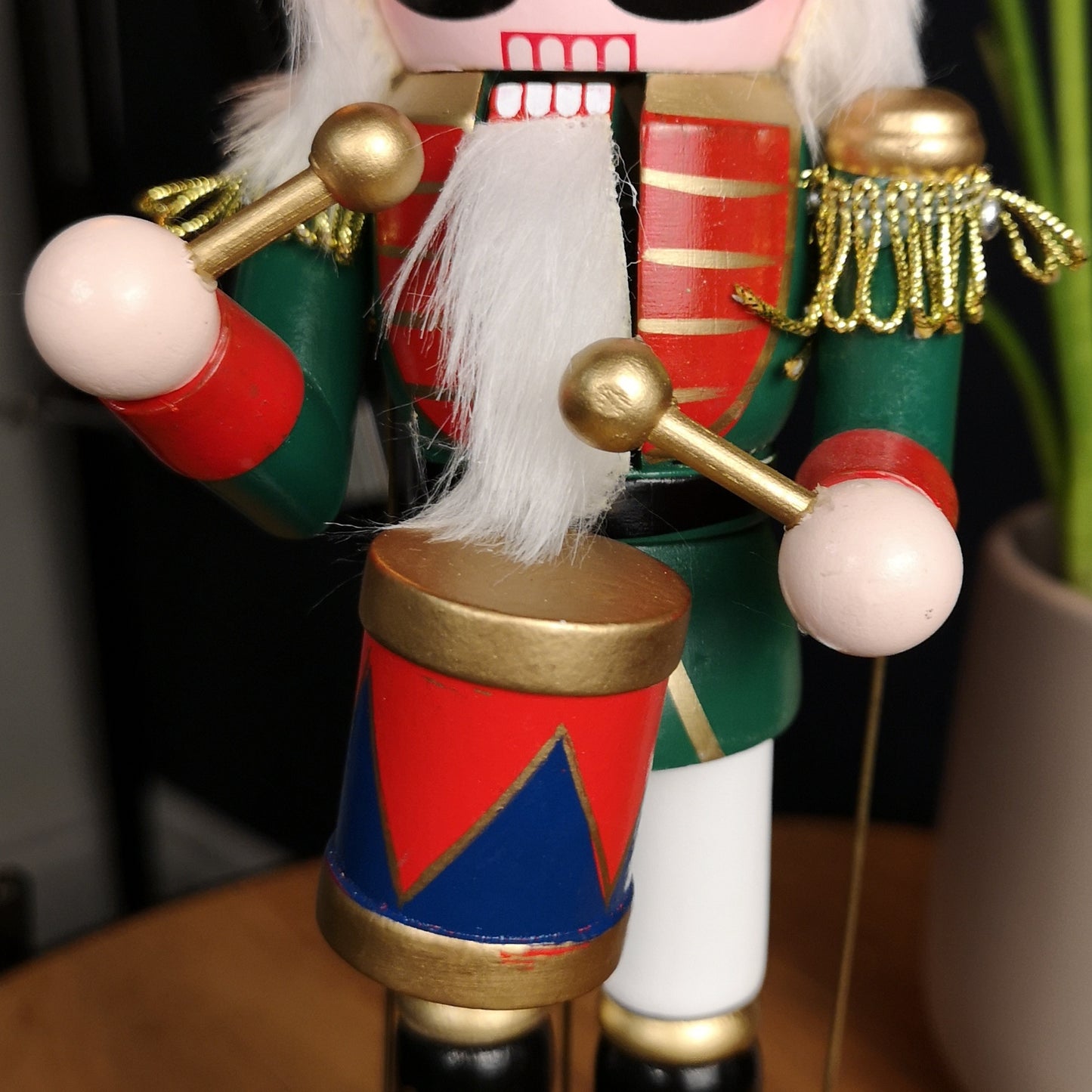 30cm Musical Christmas Drummer Wooden Nutcracker Decoration