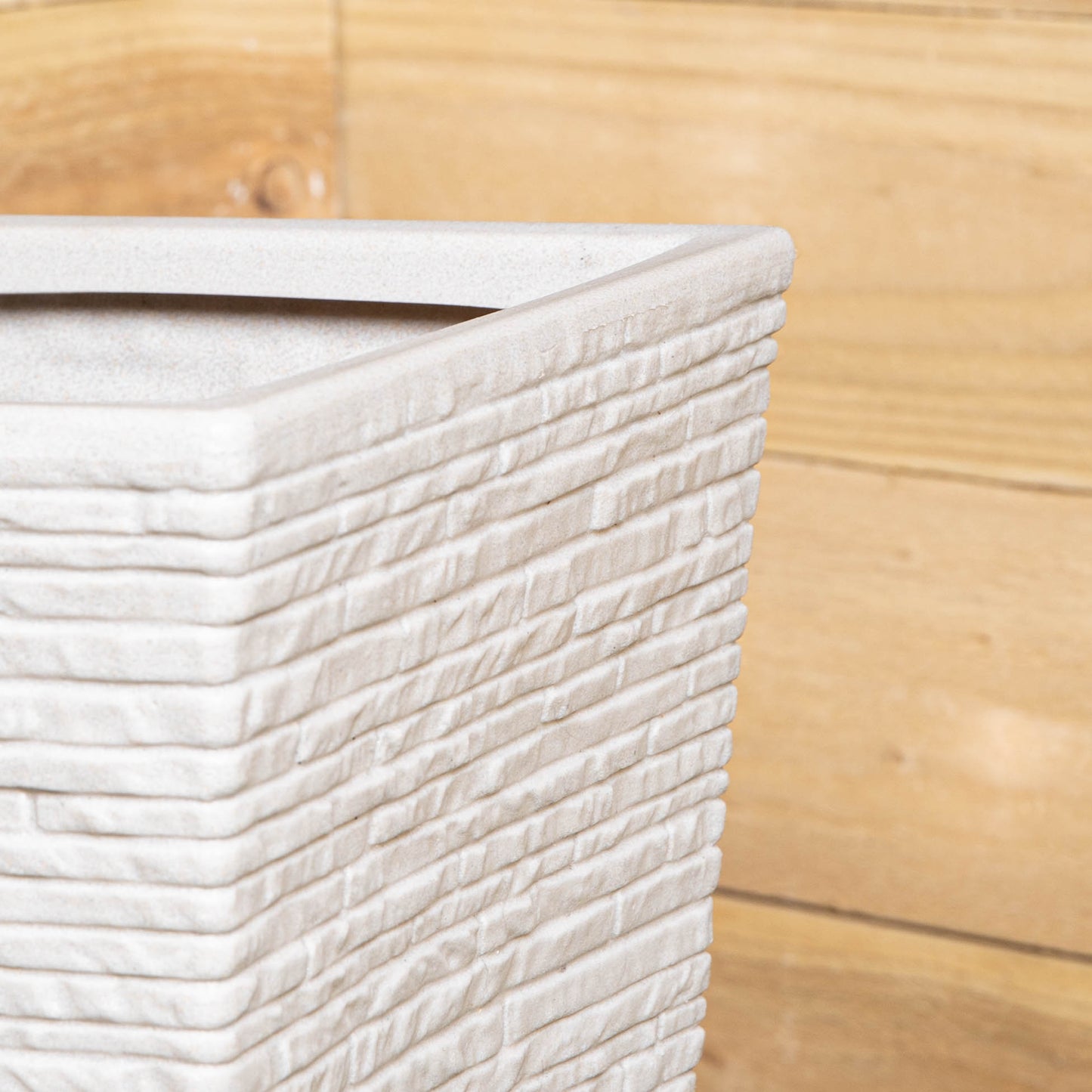 45cm Tall Plastic Slate Effect Garden Patio Planter in Stone